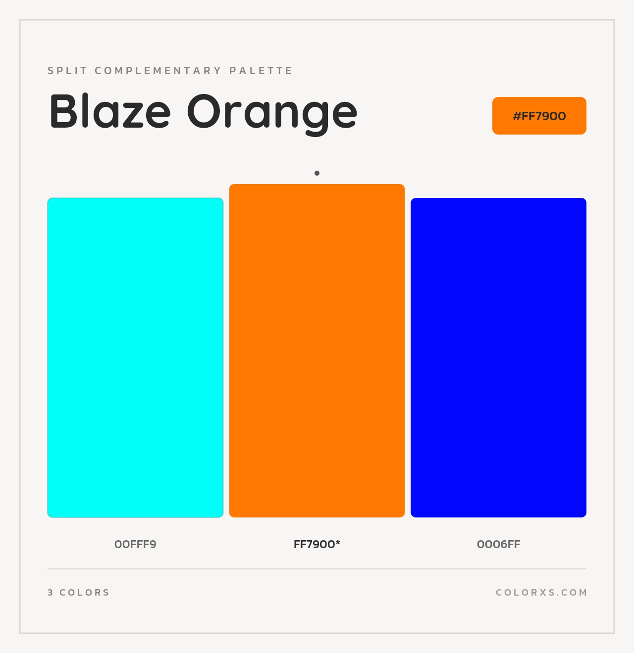 Blaze Orange - Split-Complementary Color Palette