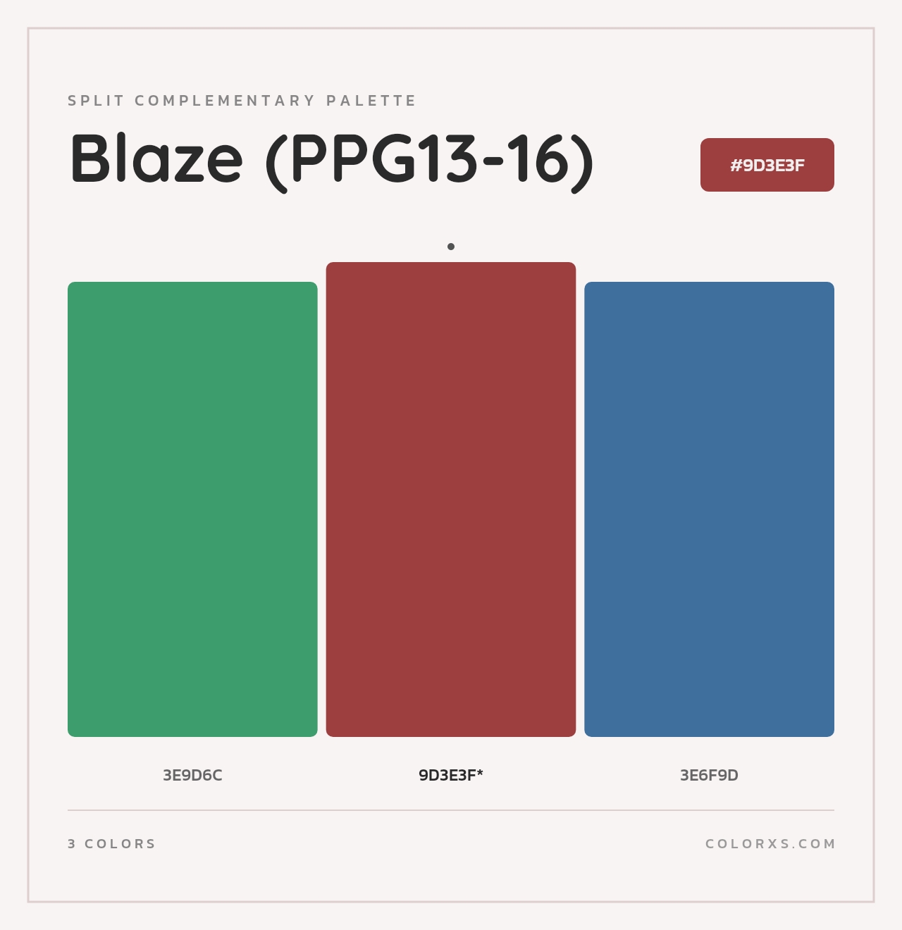Blaze (PPG13-16) - Split-Complementary Color Palette