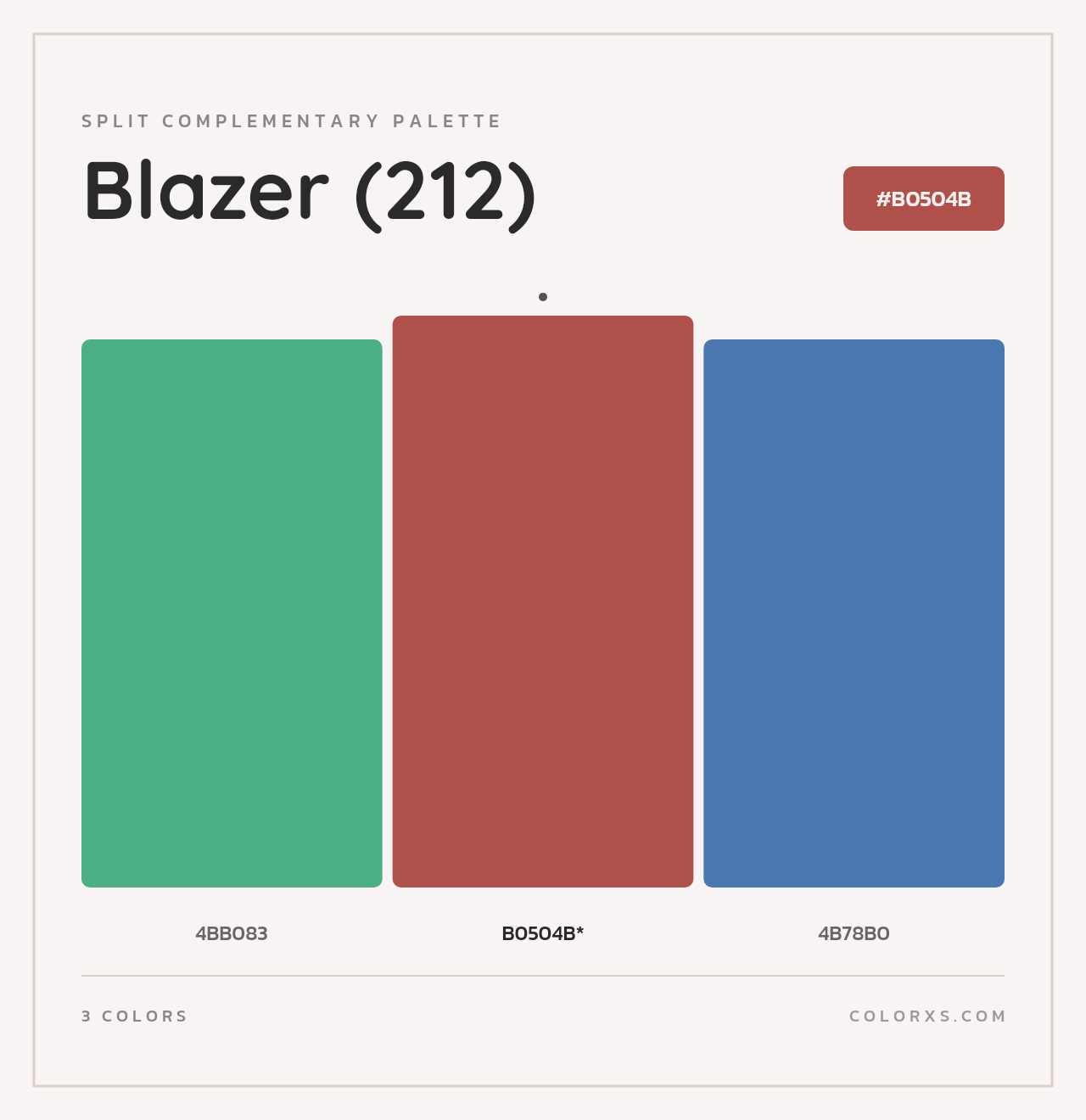 Blazer (212) - Split-Complementary Color Palette