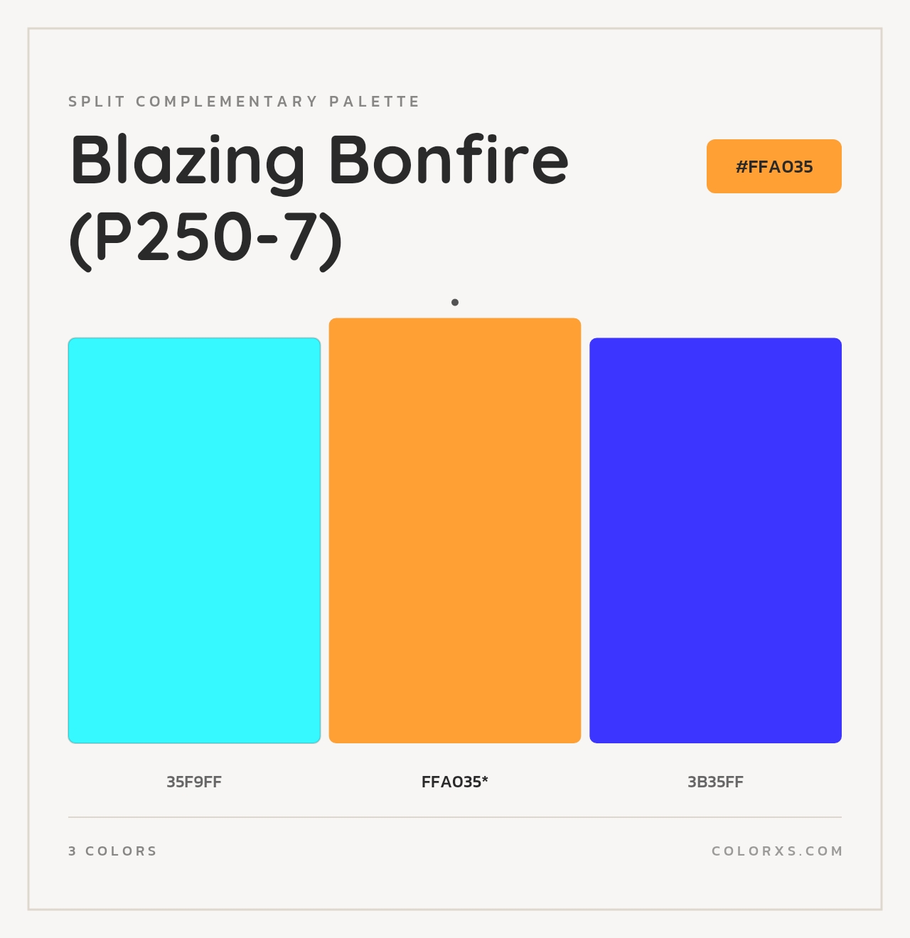 Blazing Bonfire (P250-7) - Split-Complementary Color Palette