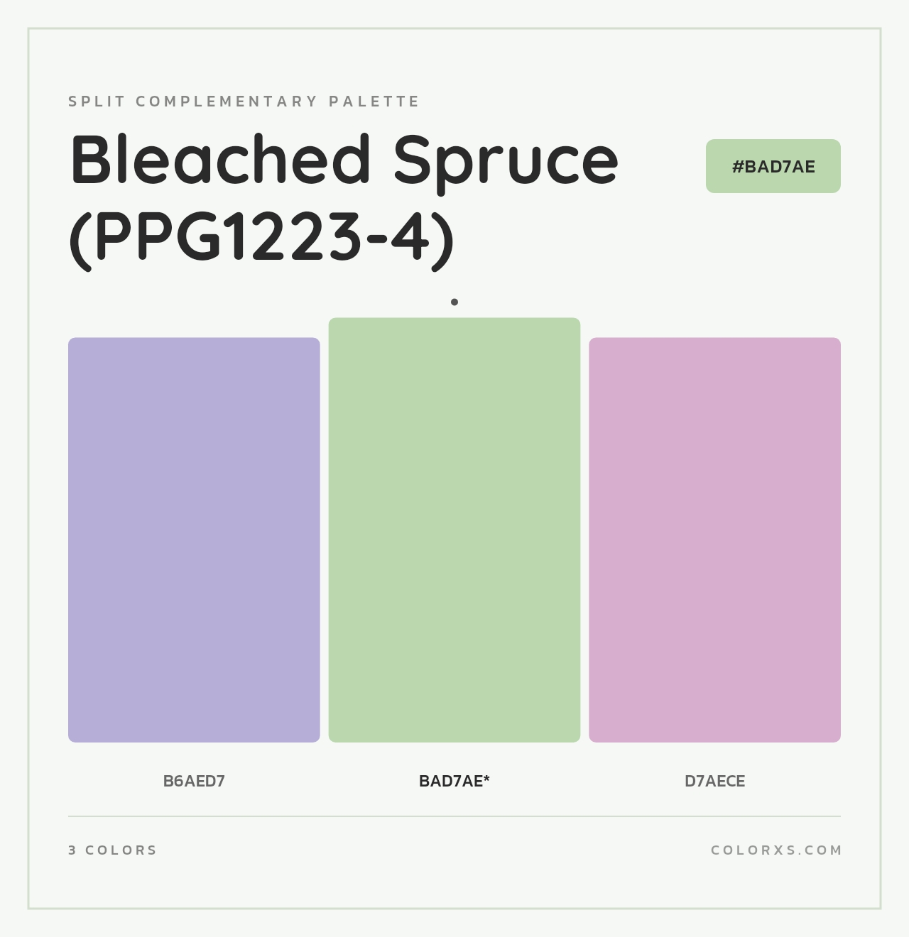 Bleached Spruce (PPG1223-4) - Split-Complementary Color Palette