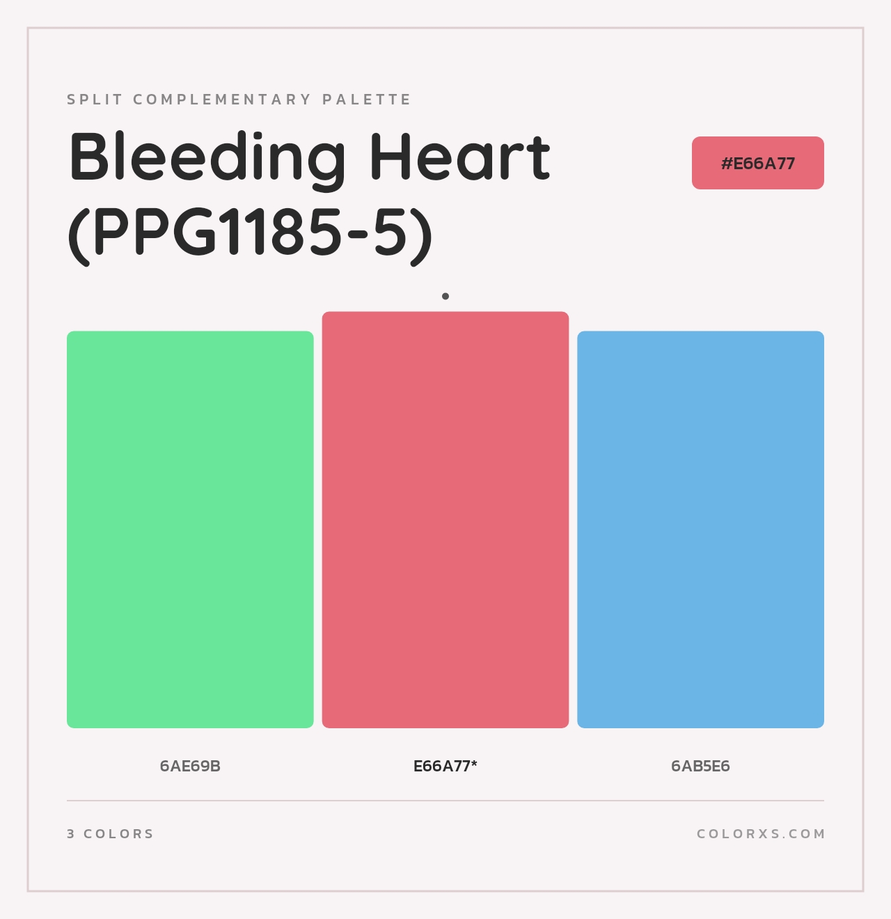 Bleeding Heart (PPG1185-5) - Split-Complementary Color Palette