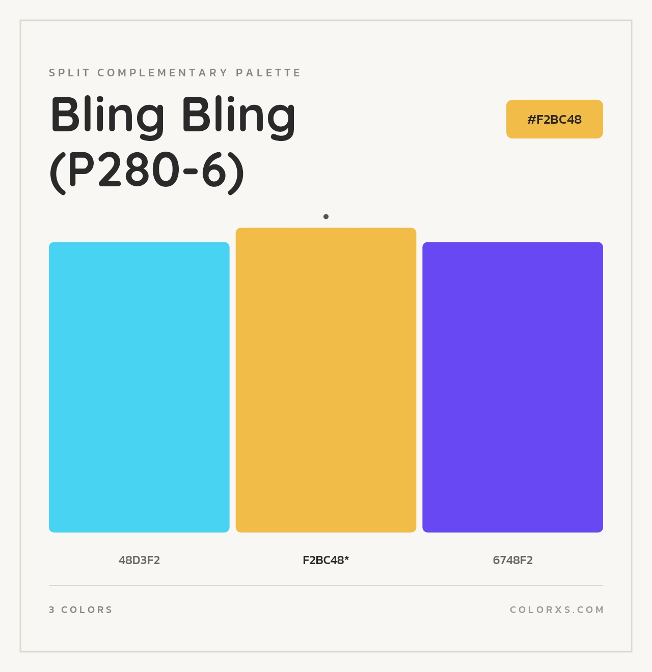 Bling Bling (P280-6) - Split-Complementary Color Palette