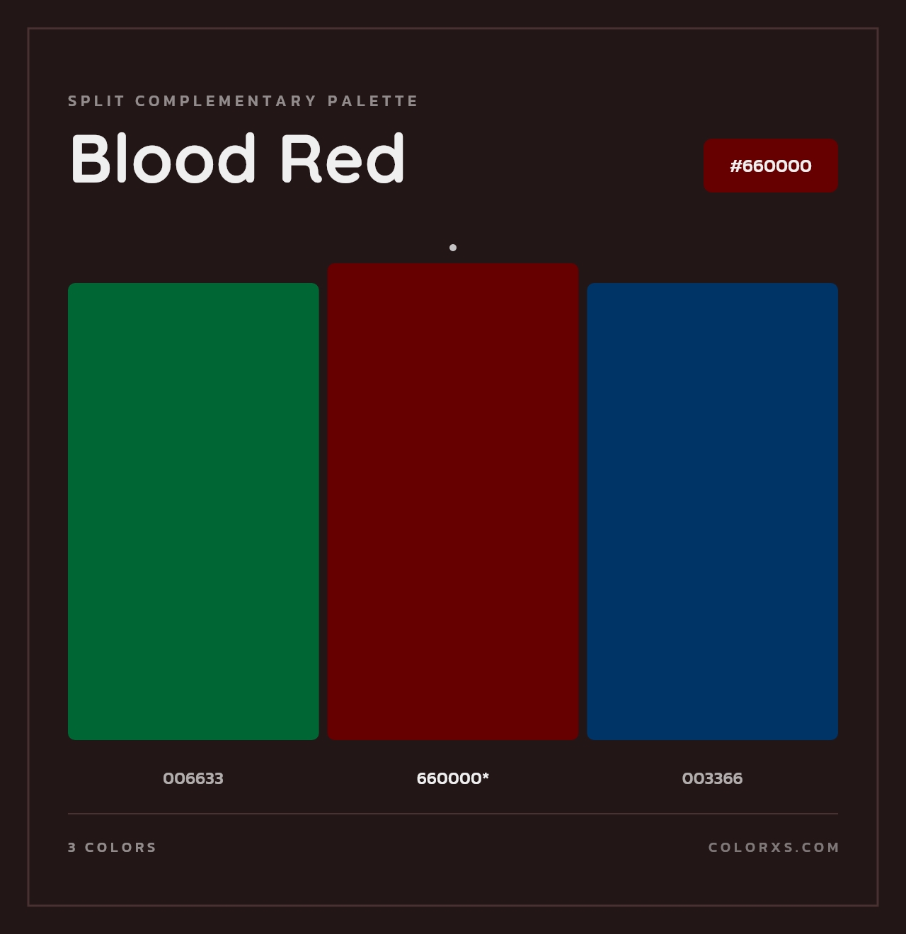 Blood Red - Split-Complementary Color Palette