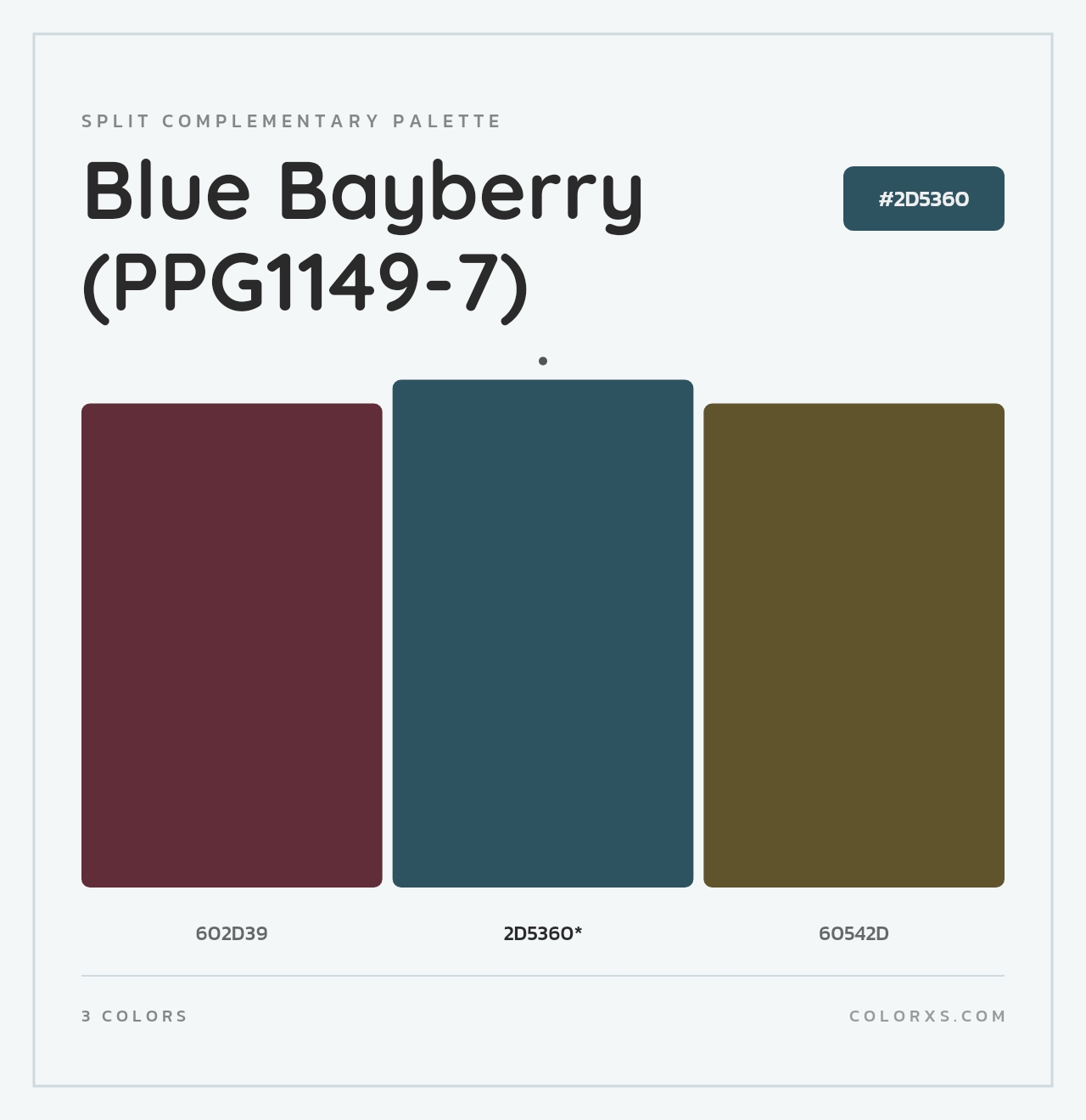 Blue Bayberry (PPG1149-7) - Split-Complementary Color Palette