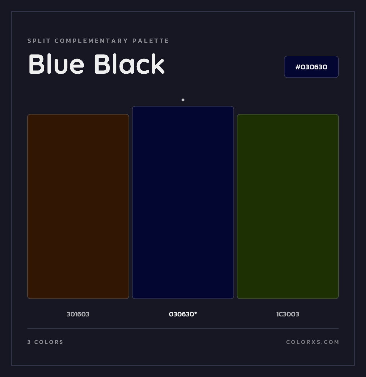 Blue Black - Split-Complementary Color Palette