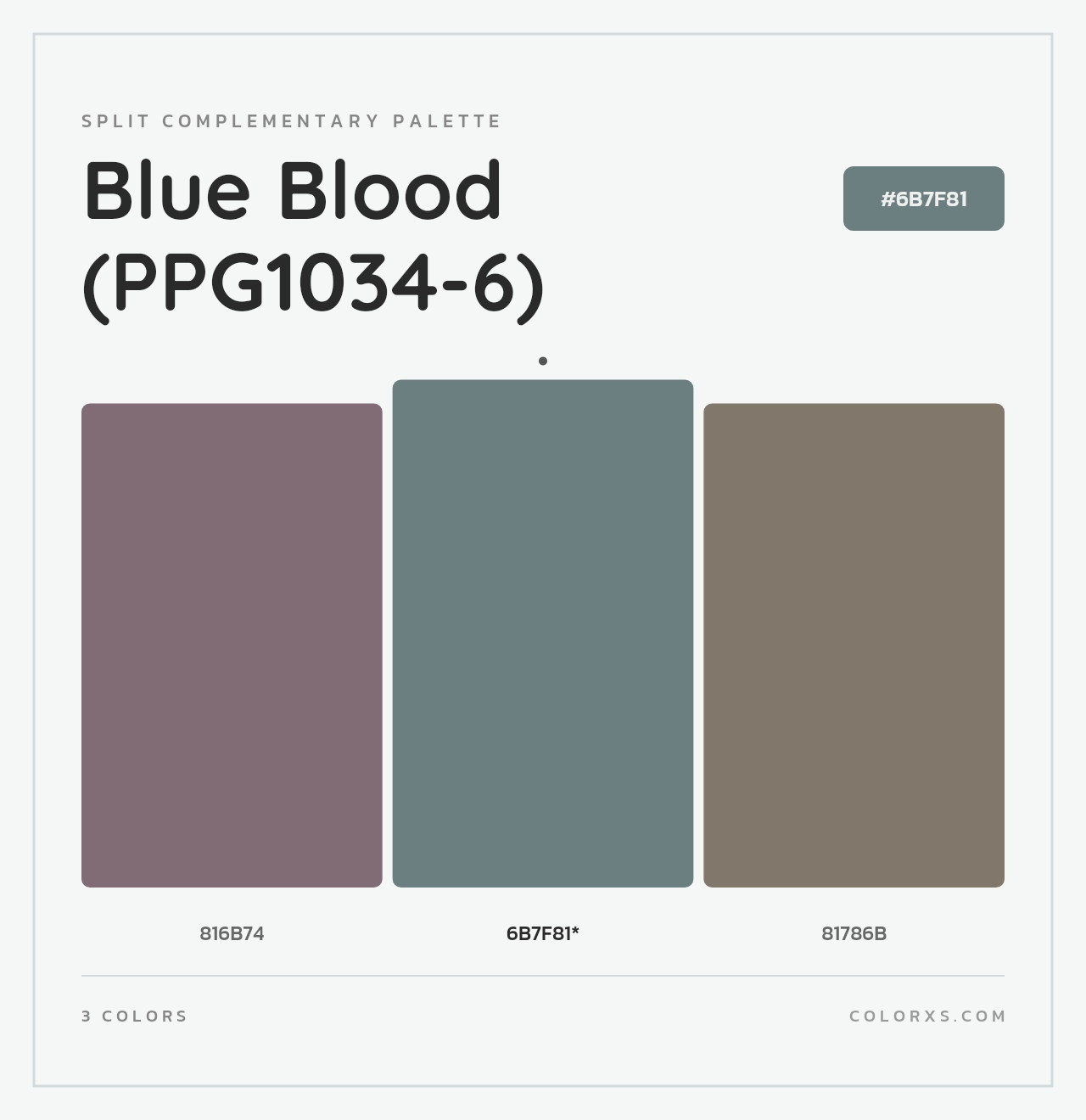 Blue Blood (PPG1034-6) - Split-Complementary Color Palette
