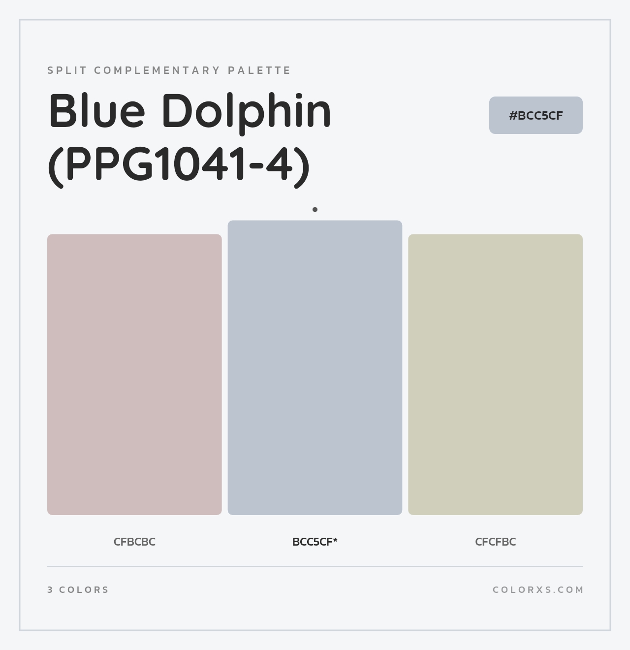 Blue Dolphin (PPG1041-4) - Split-Complementary Color Palette