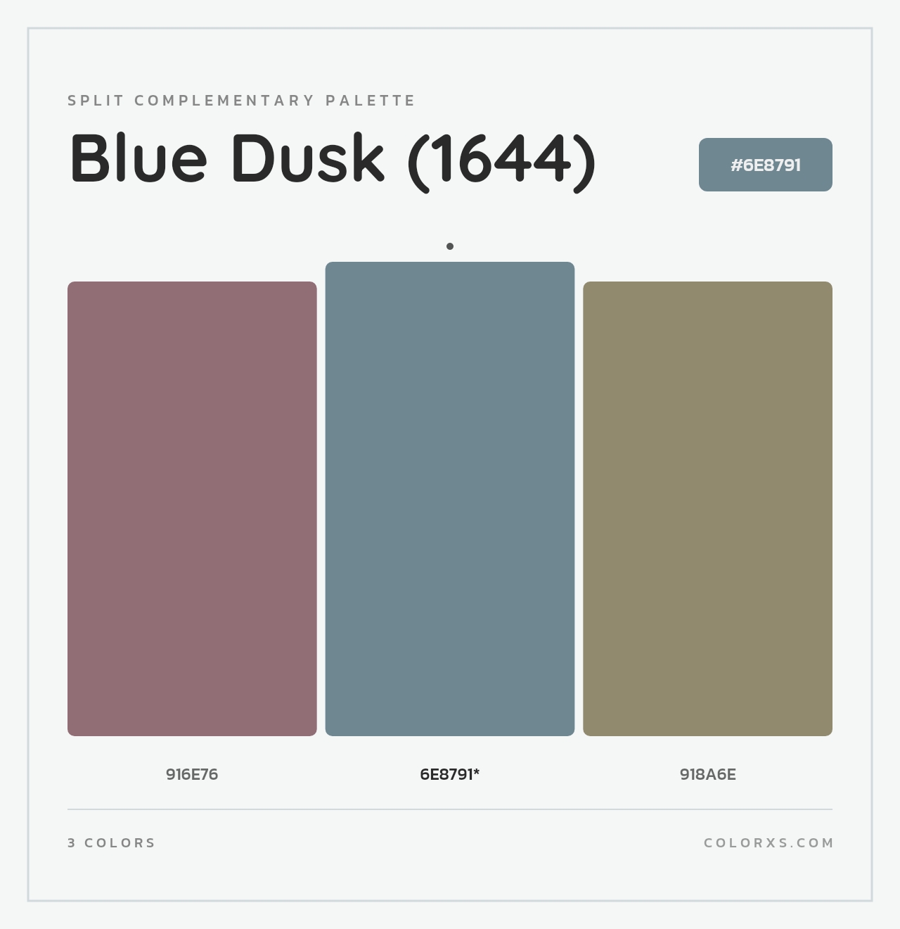 Blue Dusk (1644) - Split-Complementary Color Palette