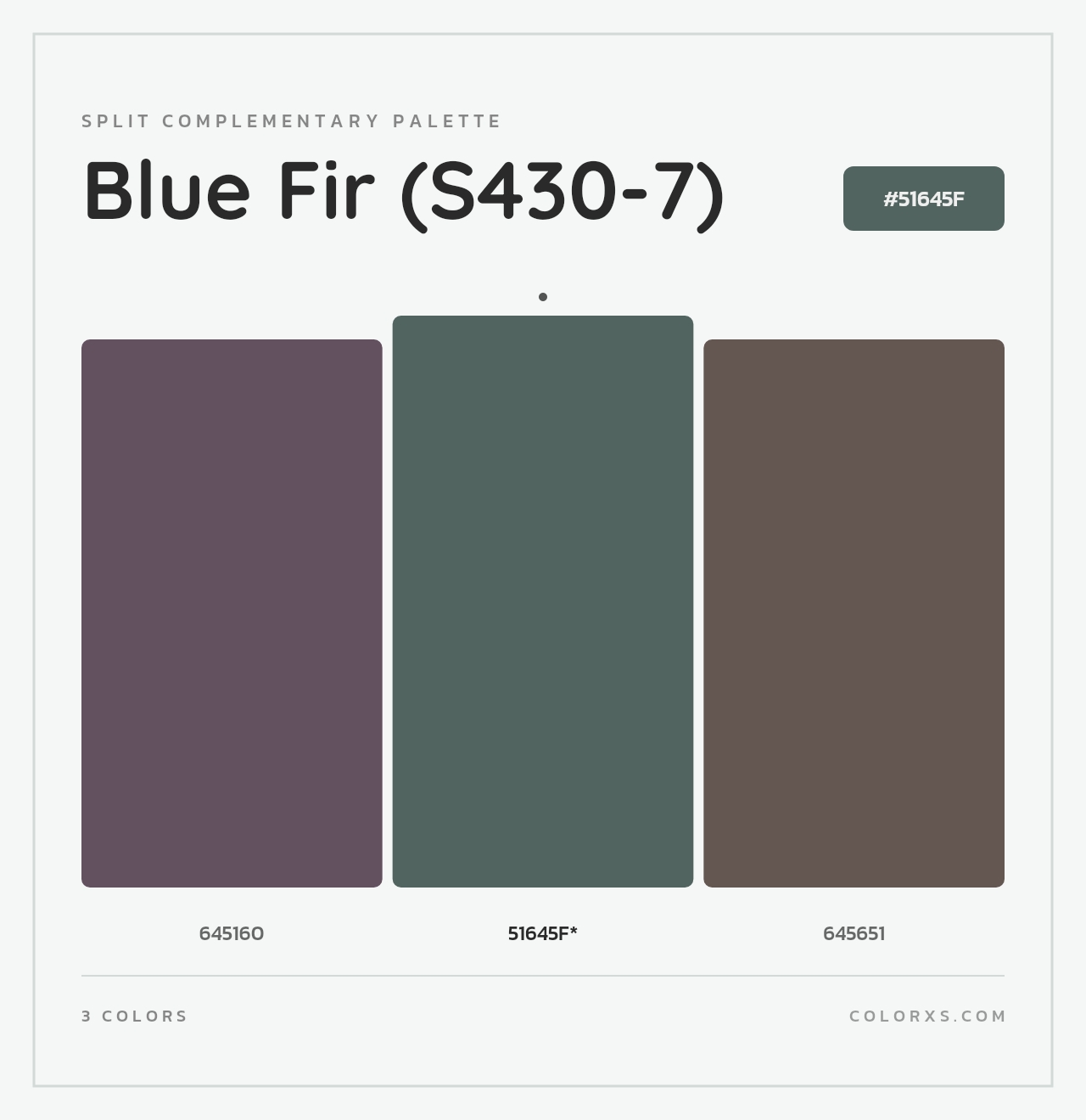 Blue Fir (S430-7) - Split-Complementary Color Palette