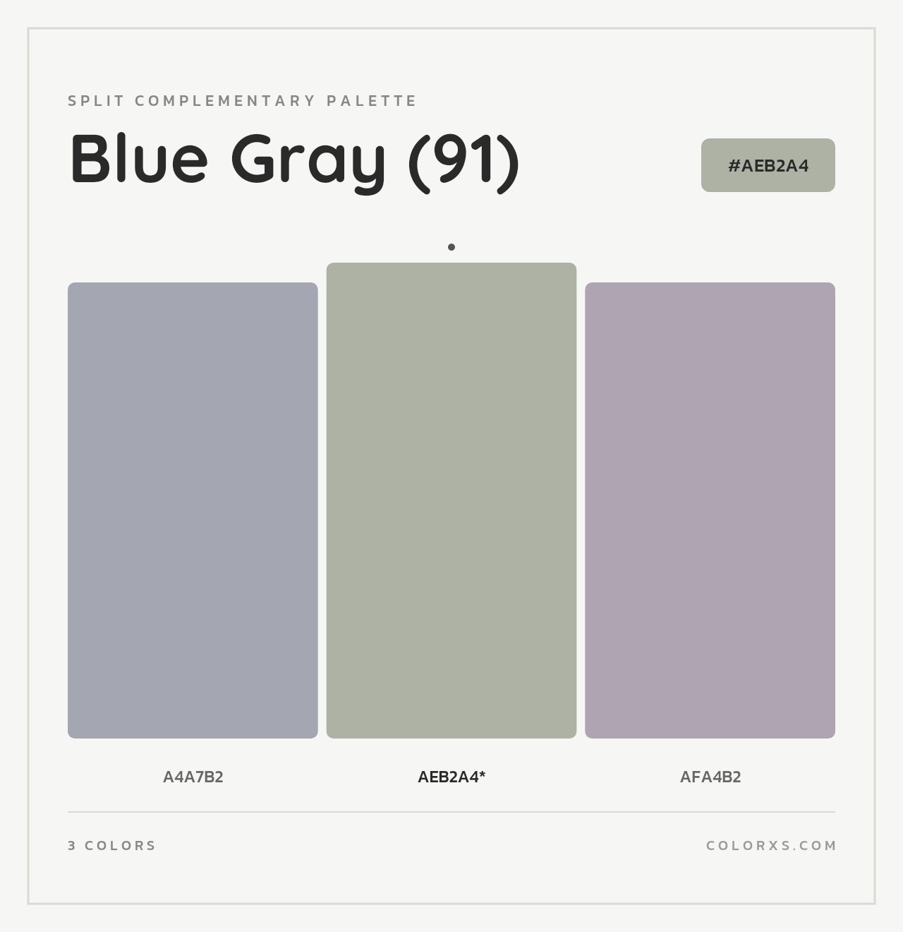 Blue Gray (91) - Split-Complementary Color Palette