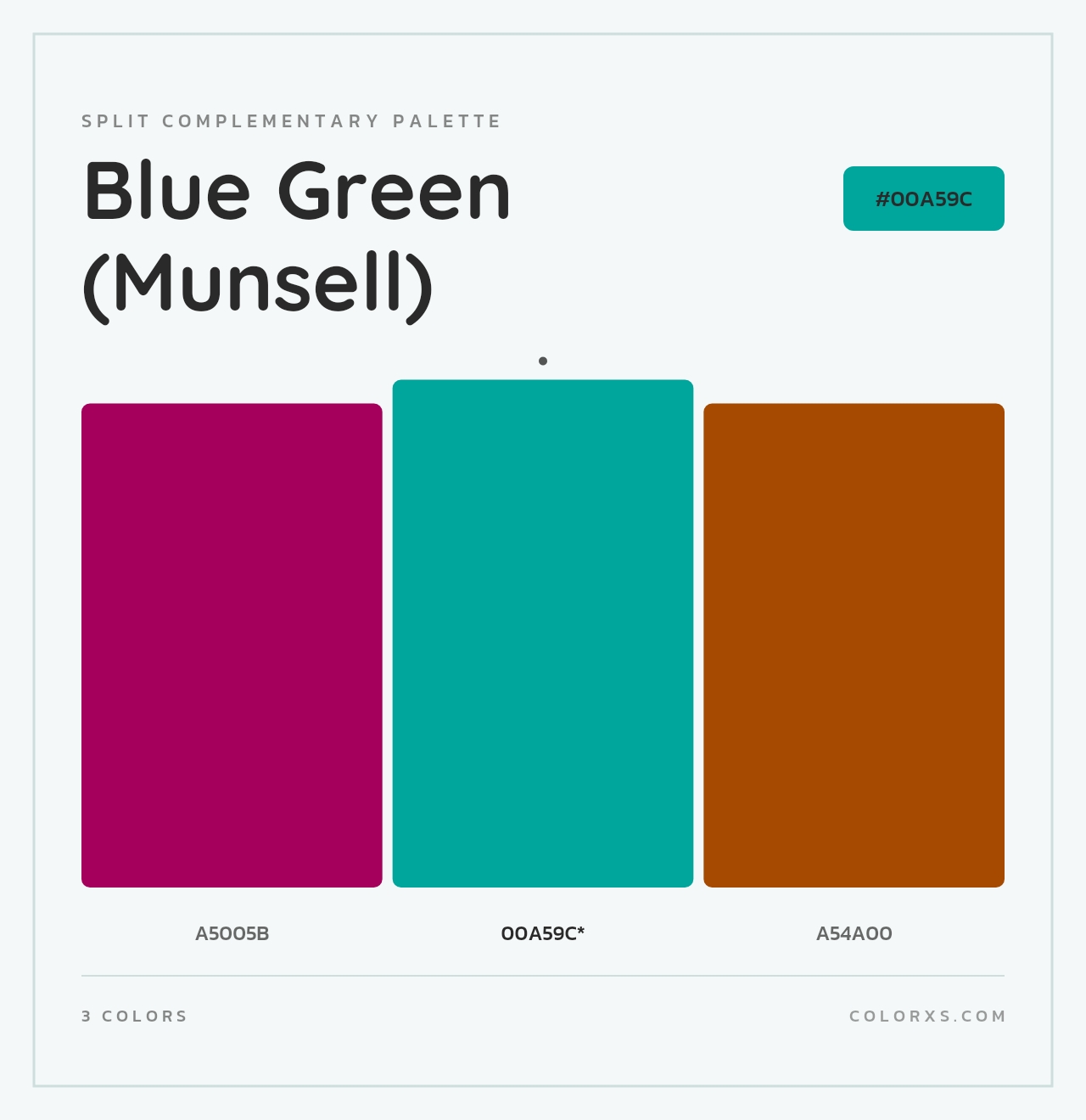 Blue Green (Munsell) - Split-Complementary Color Palette