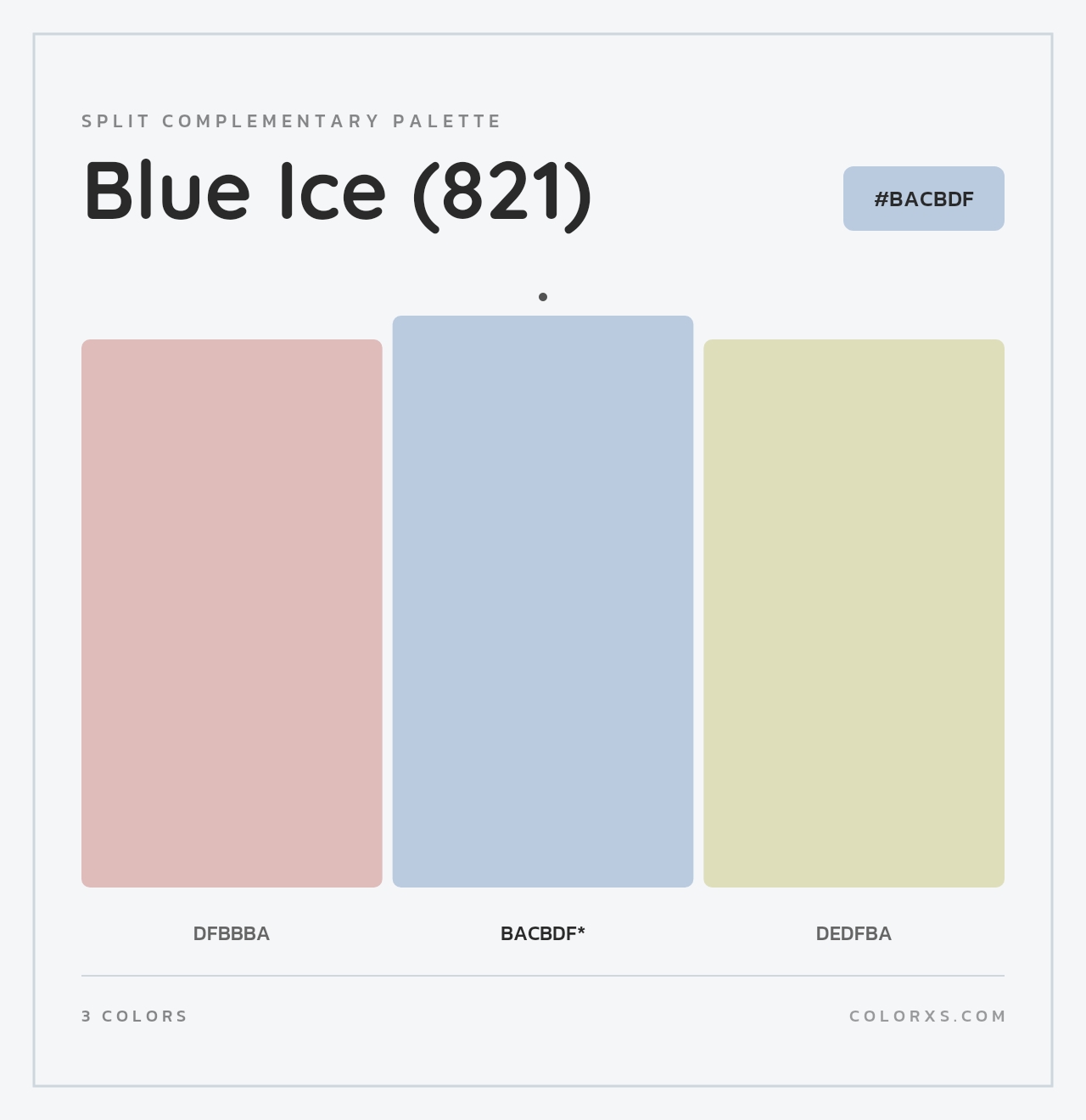 Blue Ice (821) - Split-Complementary Color Palette