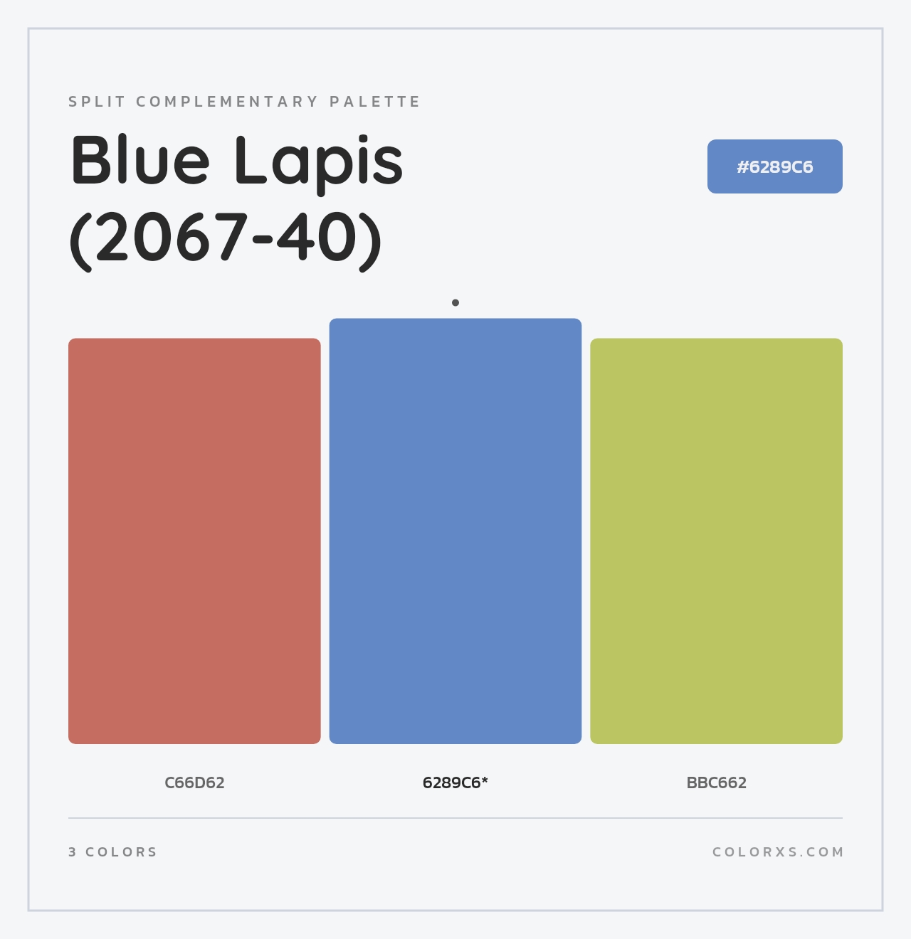 Blue Lapis (2067-40) - Split-Complementary Color Palette