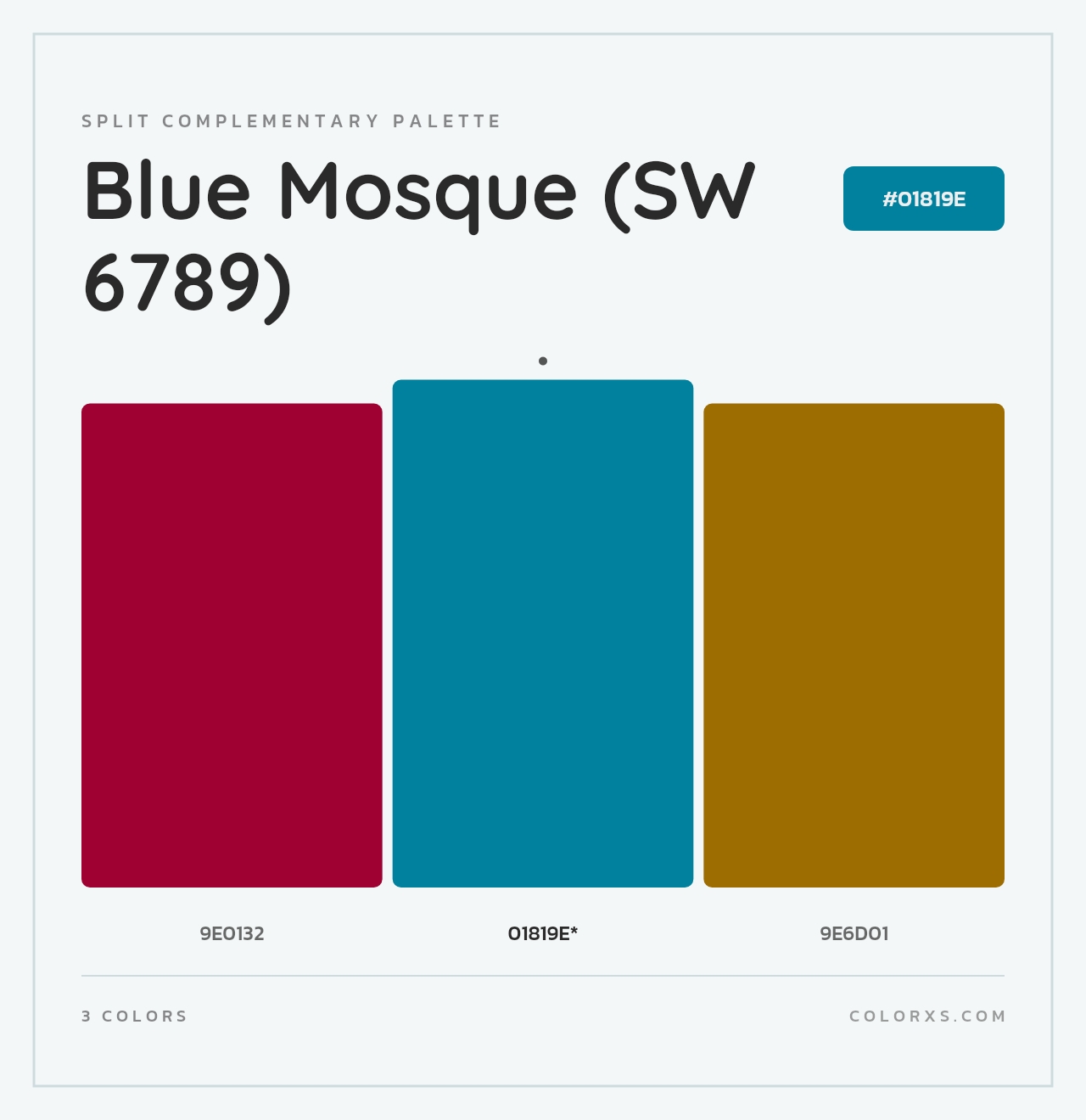 Blue Mosque (SW 6789) - Split-Complementary Color Palette