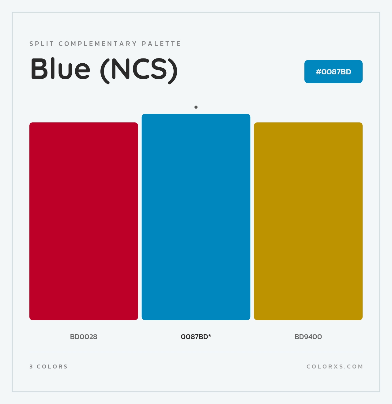 Blue (NCS) - Split-Complementary Color Palette