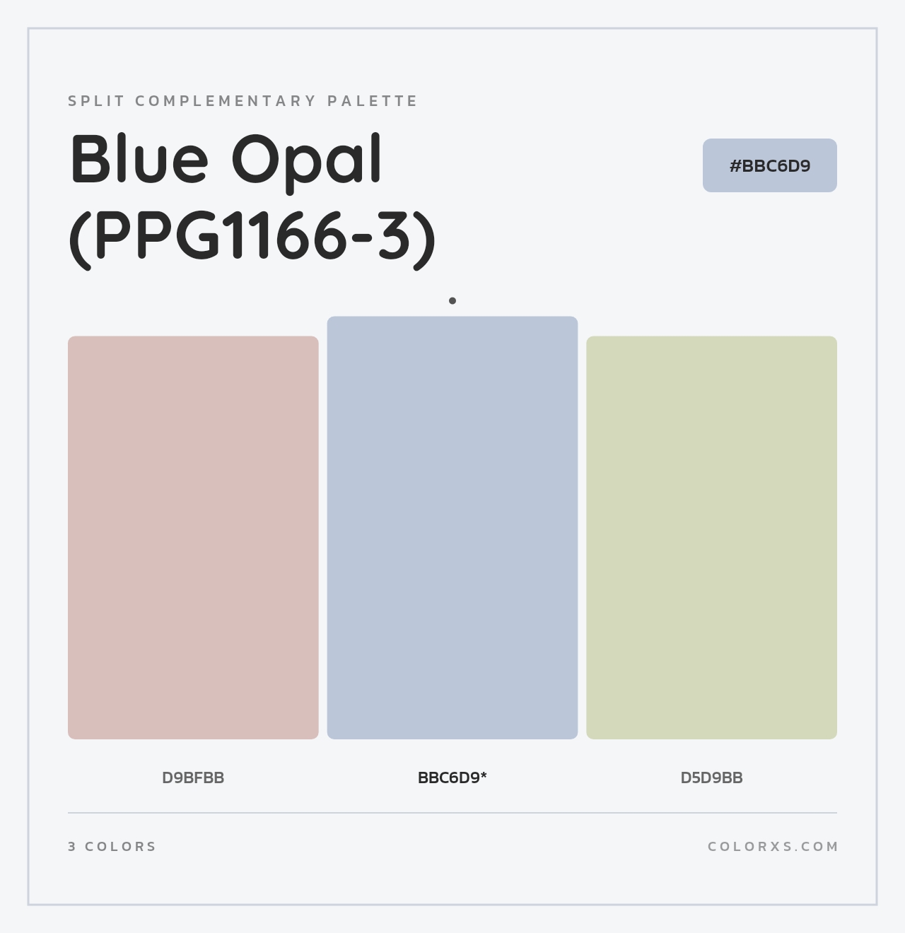 Blue Opal (PPG1166-3) - Split-Complementary Color Palette