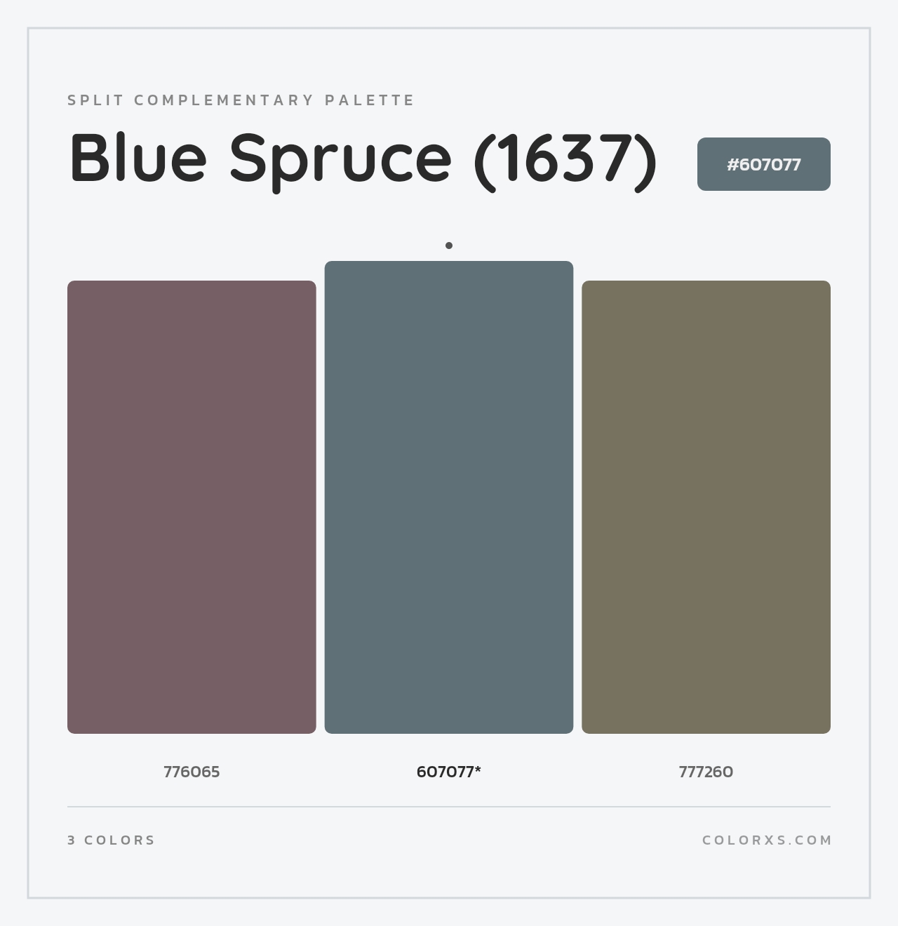 Blue Spruce (1637) - Split-Complementary Color Palette