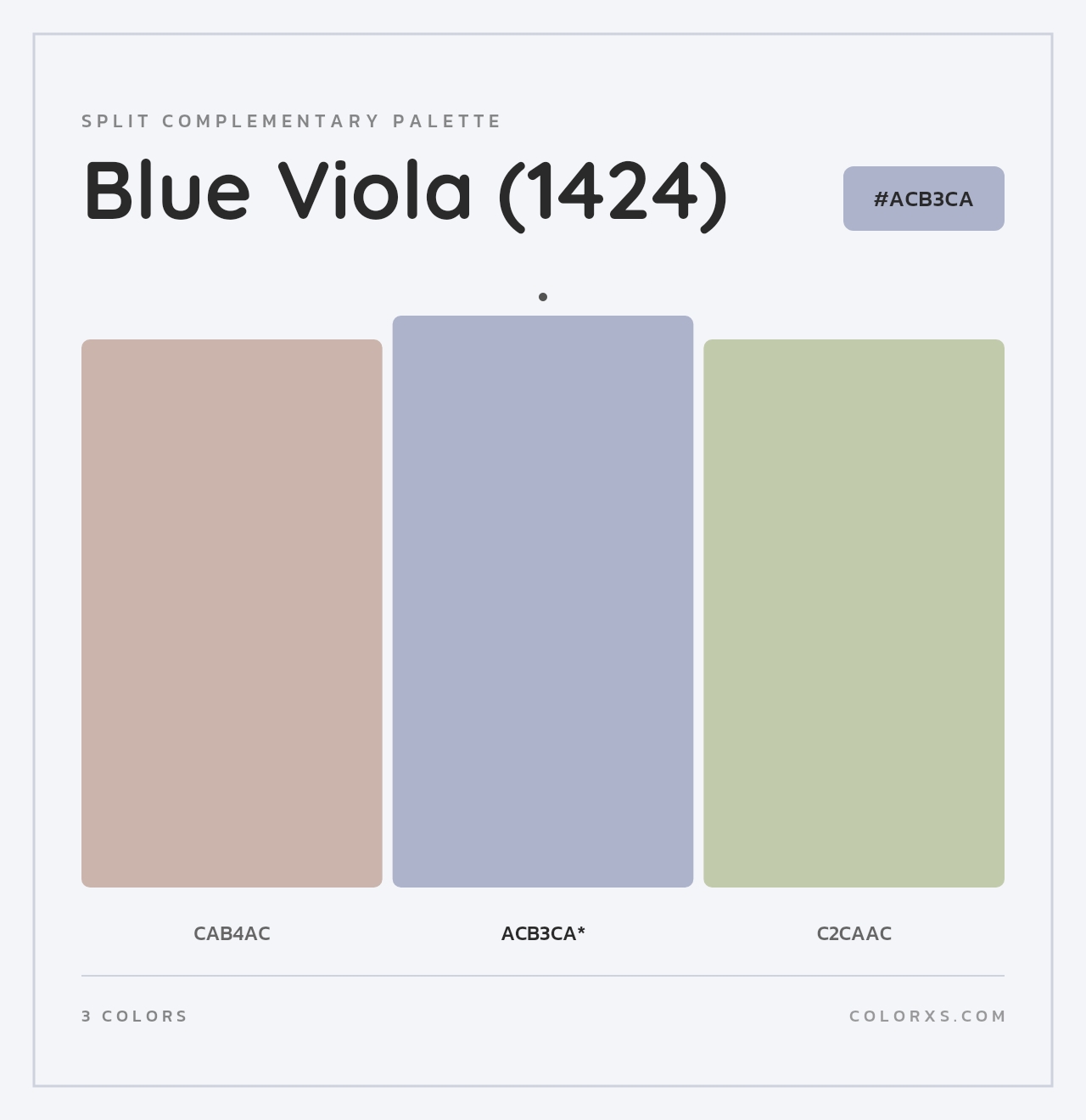 Blue Viola (1424) - Split-Complementary Color Palette
