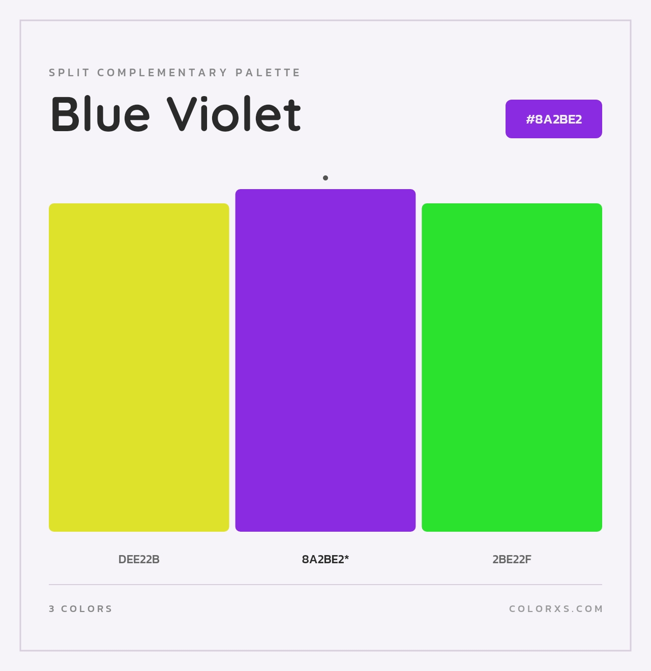 Blue Violet - Split-Complementary Color Palette
