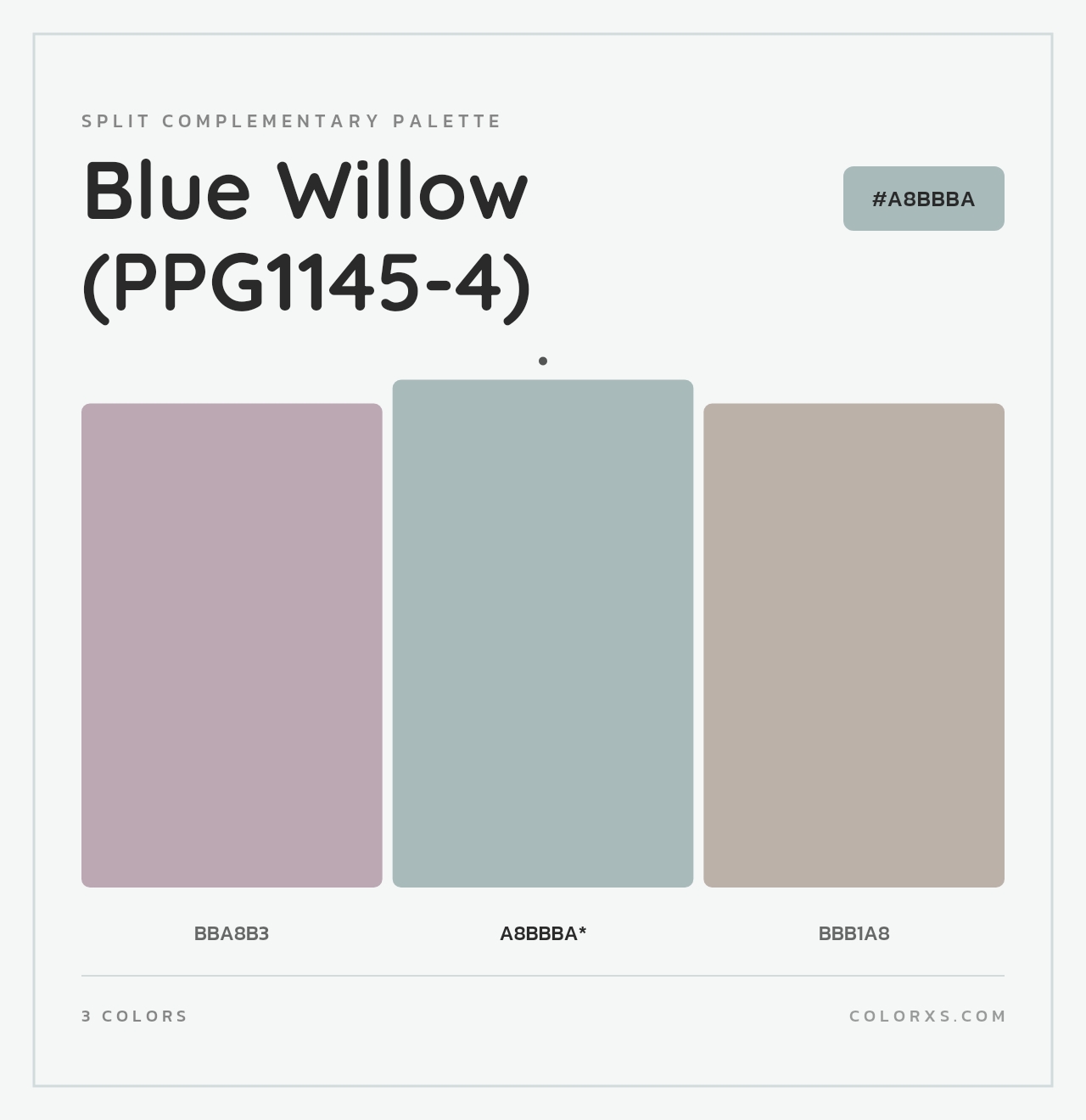 Blue Willow (PPG1145-4) - Split-Complementary Color Palette
