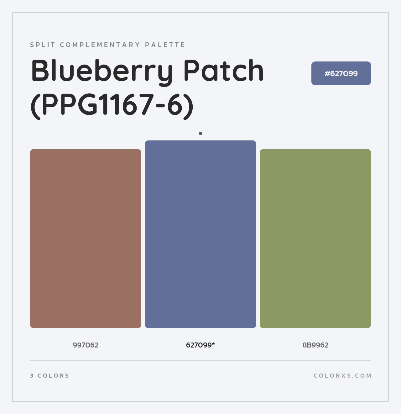 Blueberry Patch (PPG1167-6) - Split-Complementary Color Palette