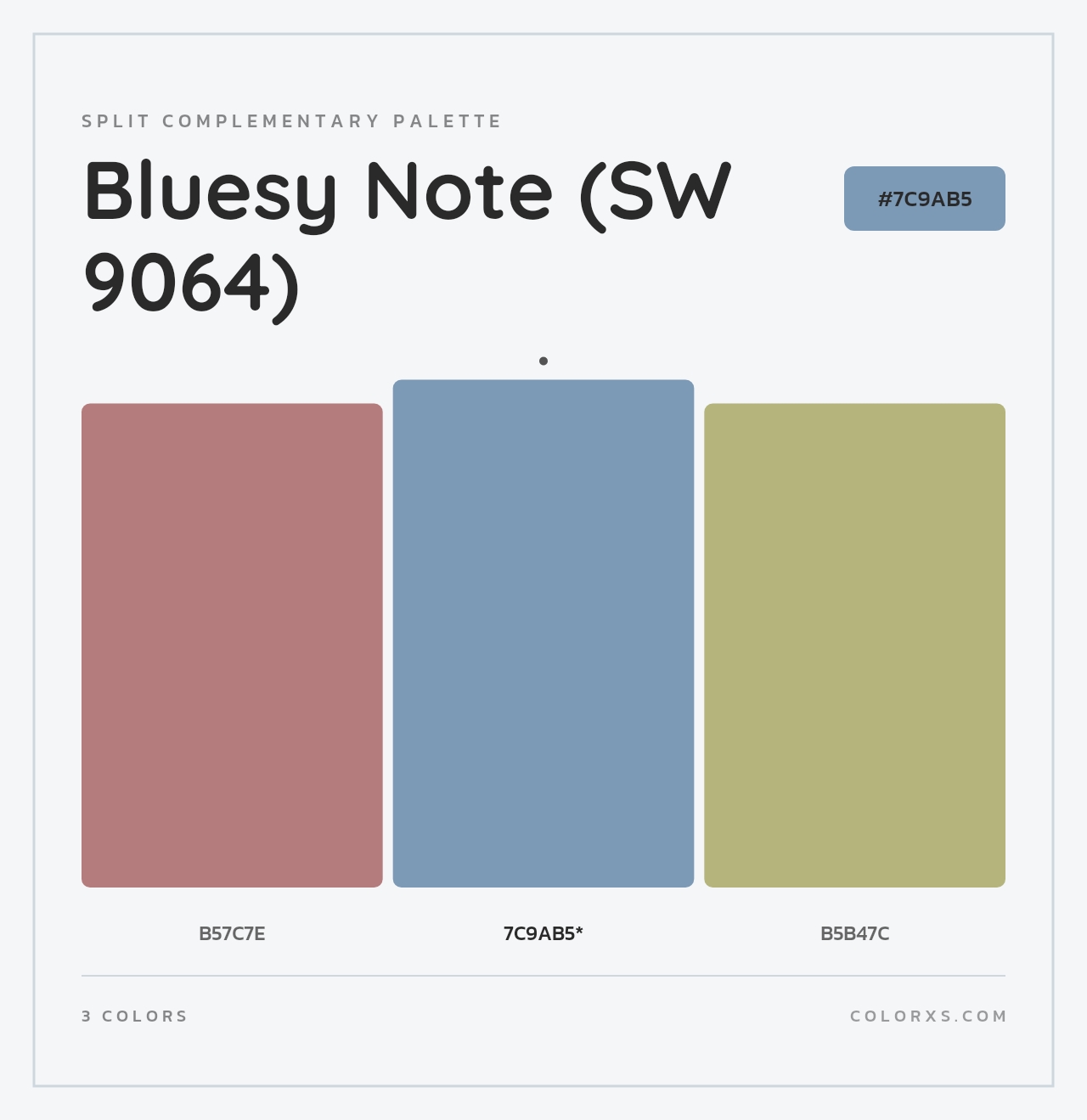 Bluesy Note (SW 9064) - Split-Complementary Color Palette