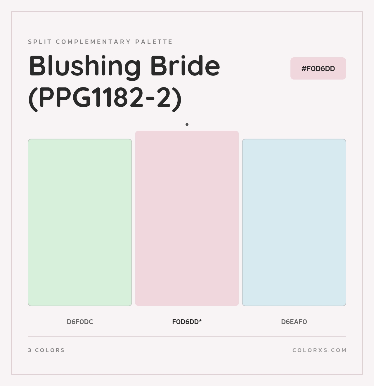 Blushing Bride (PPG1182-2) - Split-Complementary Color Palette