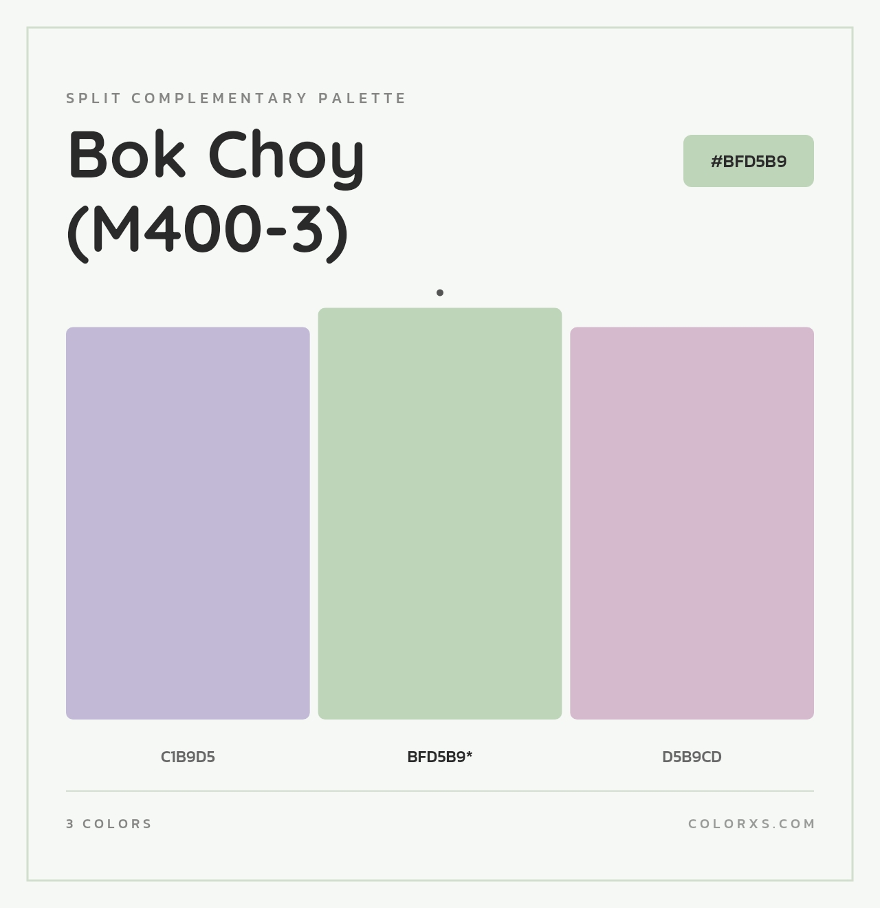 Bok Choy (M400-3) - Split-Complementary Color Palette