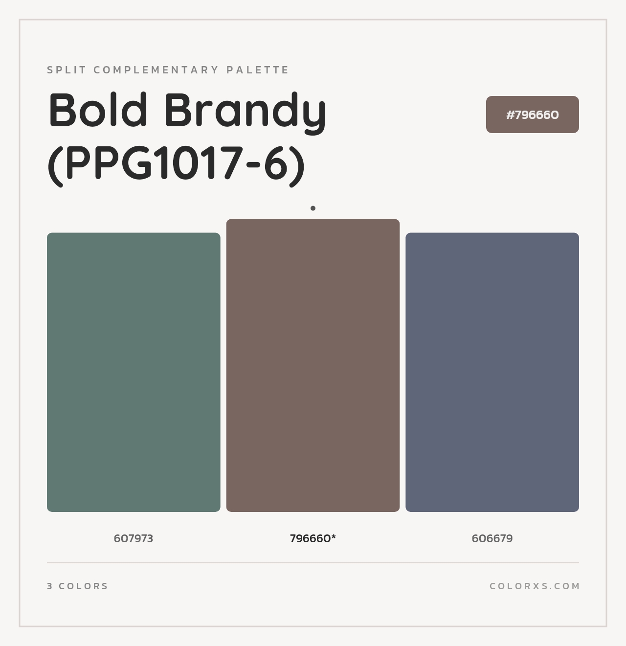 Bold Brandy (PPG1017-6) - Split-Complementary Color Palette