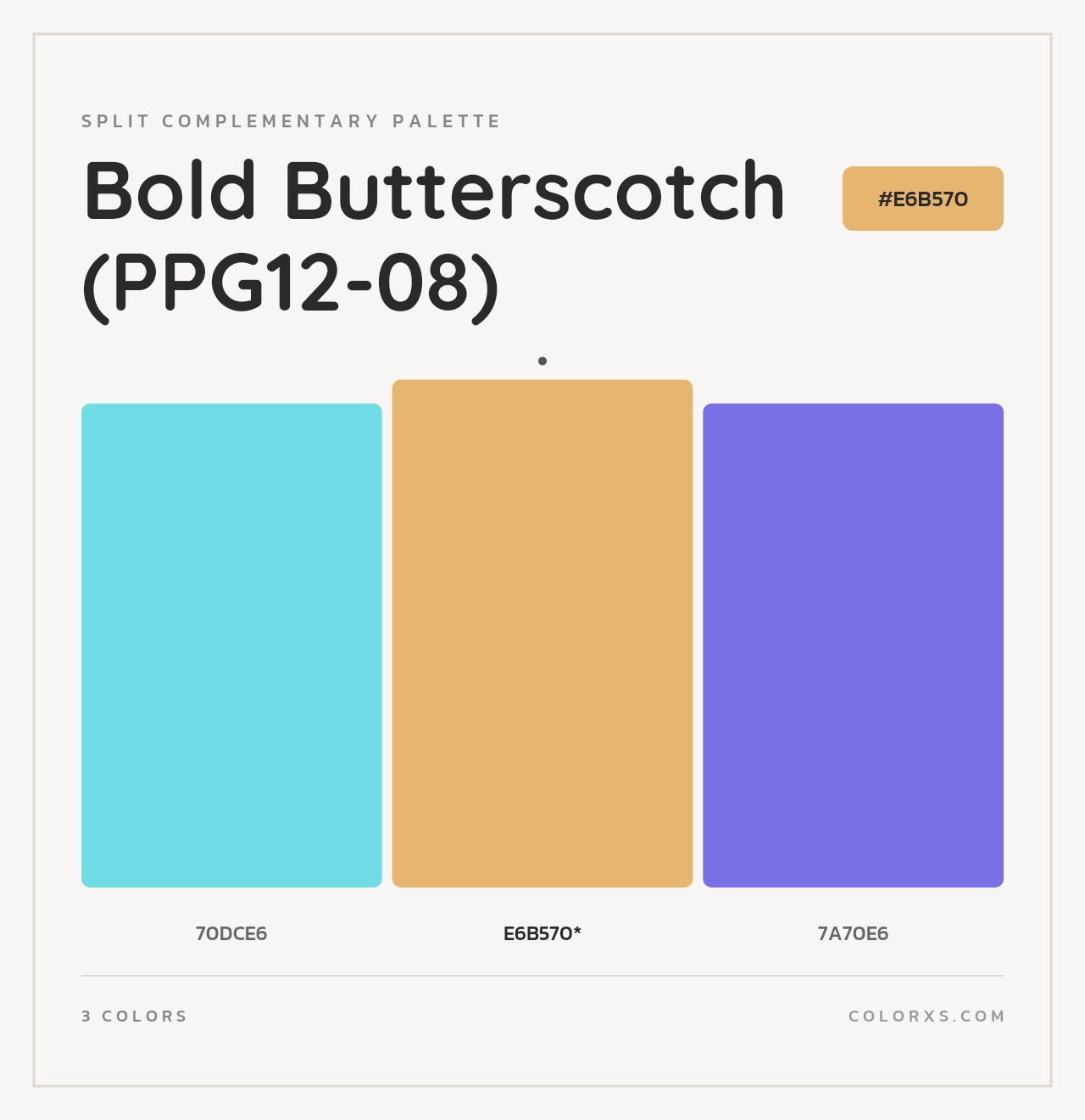 Bold Butterscotch (PPG12-08) - Split-Complementary Color Palette