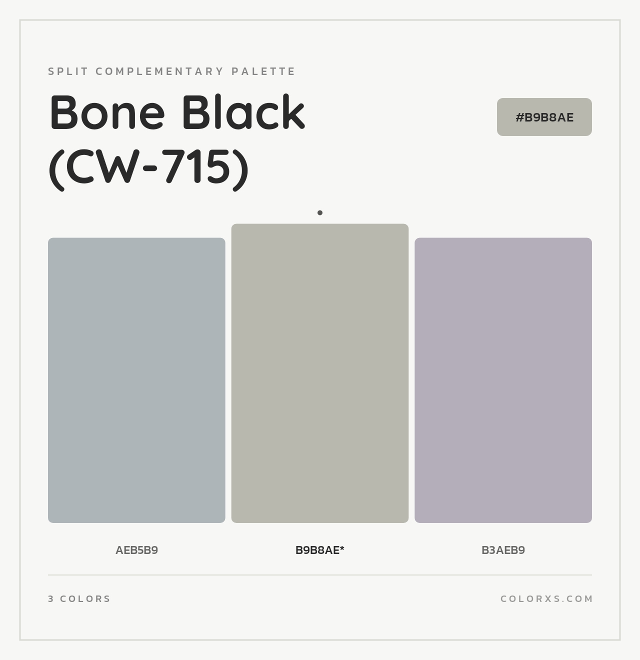 Bone Black (CW-715) - Split-Complementary Color Palette