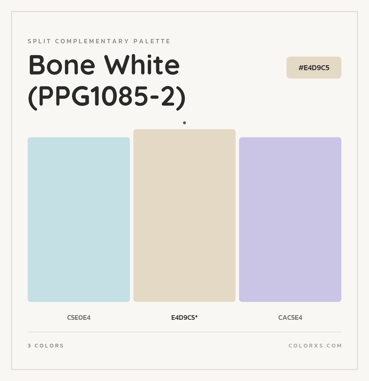 Bone White (PPG1085-2) - Split-Complementary Color Palette