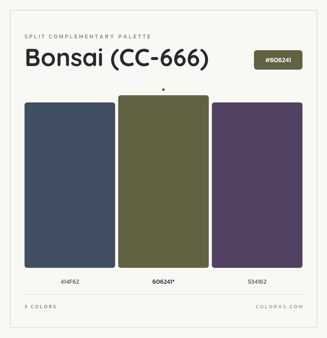 Bonsai (CC-666) - Split-Complementary Color Palette