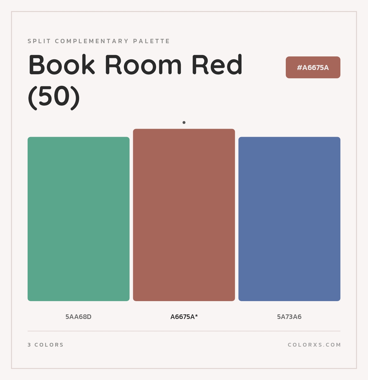Book Room Red (50) - Split-Complementary Color Palette
