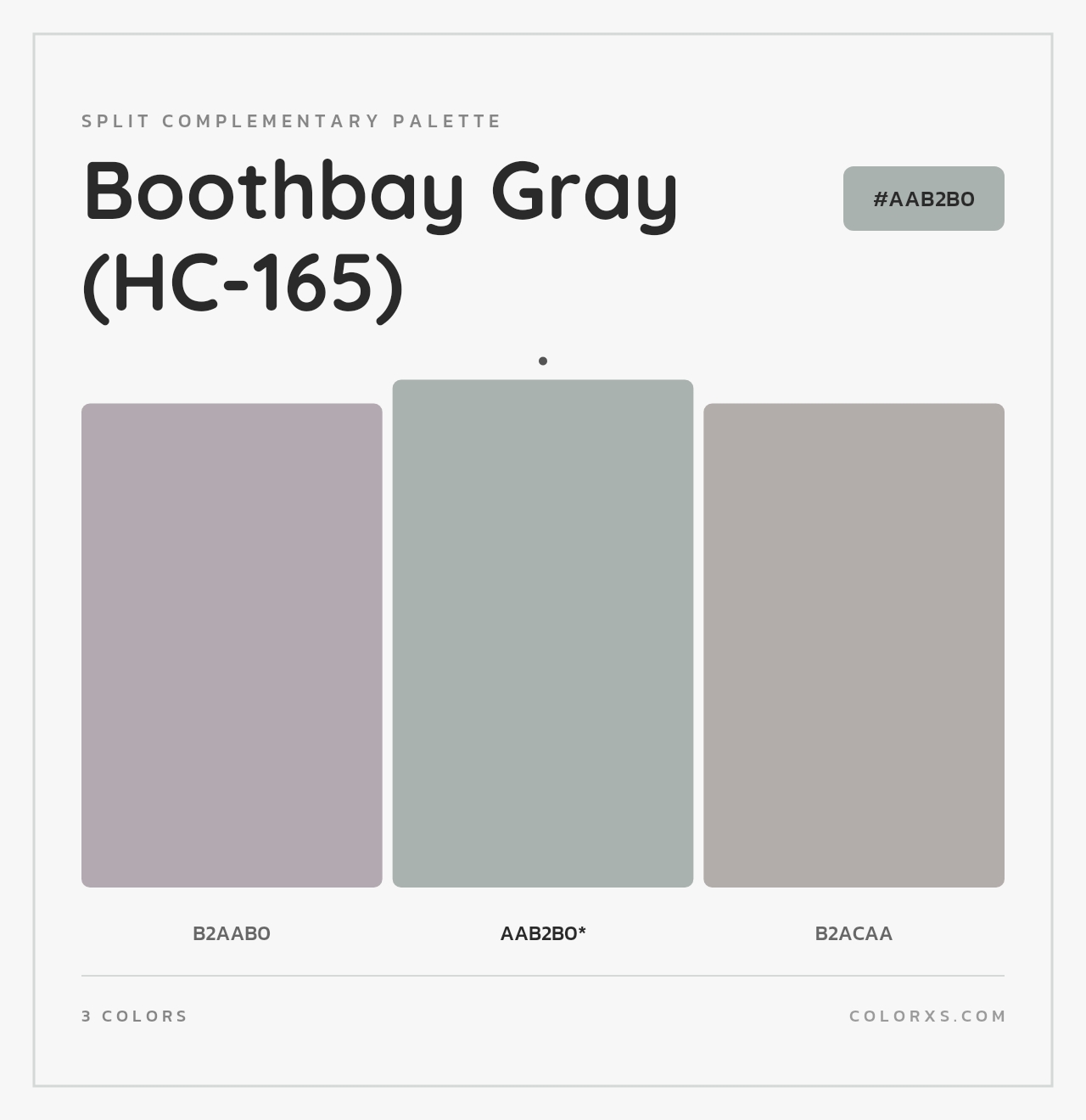Boothbay Gray (HC-165) - Split-Complementary Color Palette