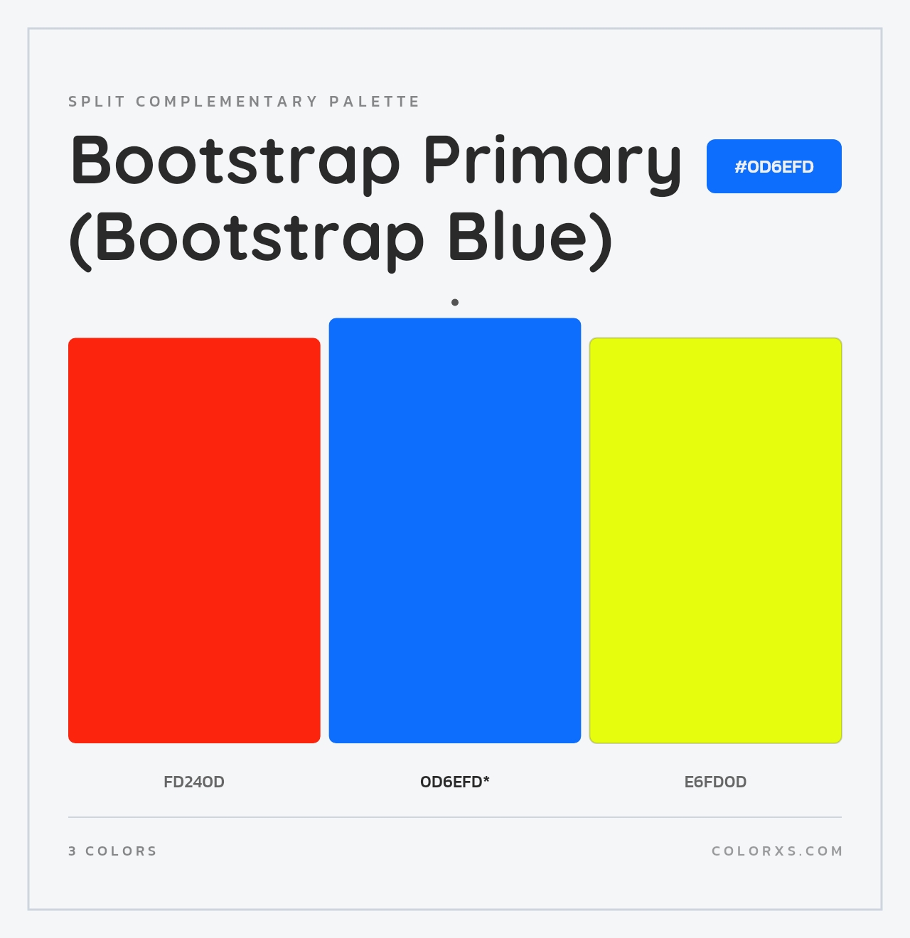 Bootstrap Primary (Bootstrap Blue) - Split-Complementary Color Palette