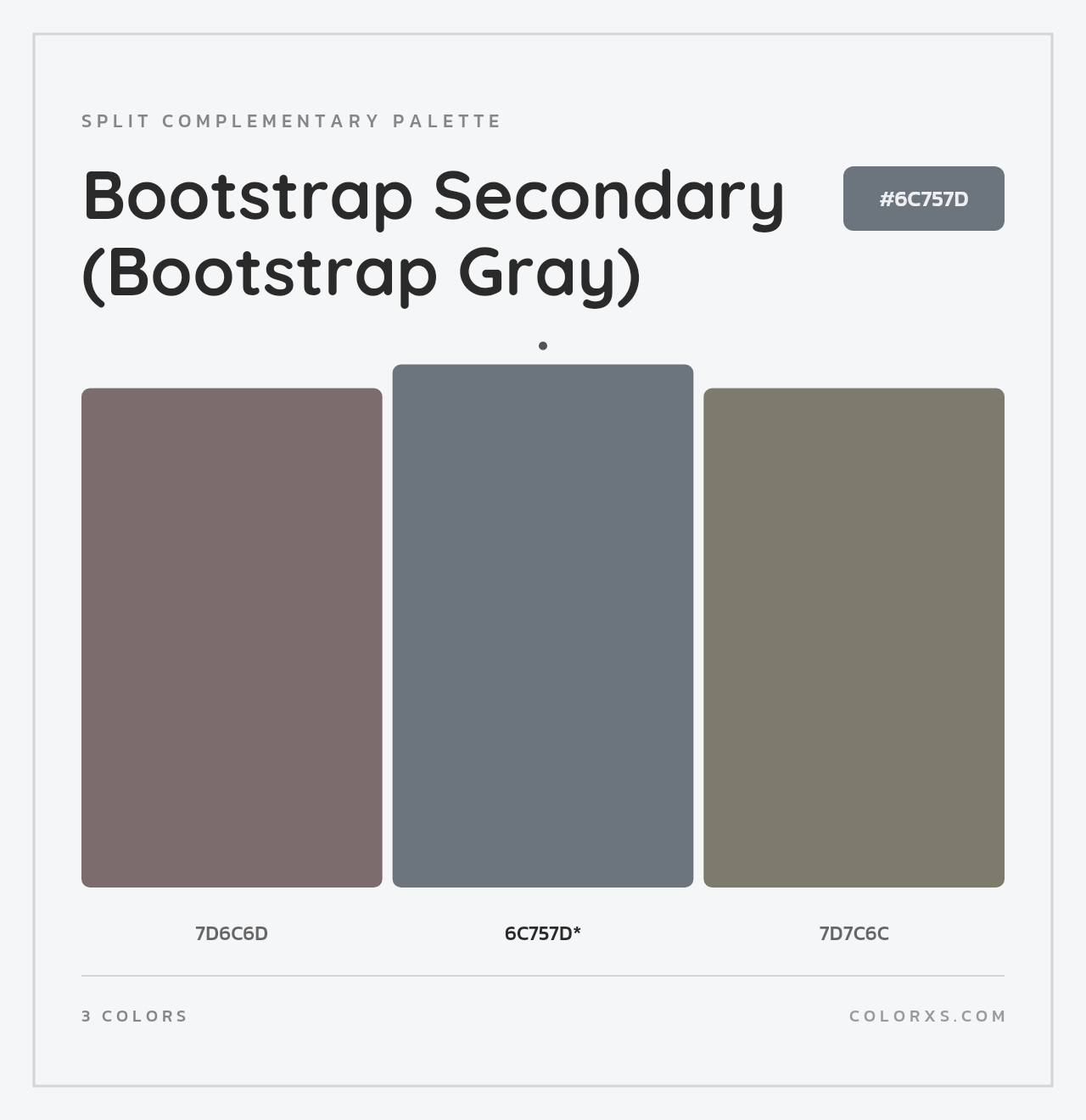 Bootstrap Secondary (Bootstrap Gray) - Split-Complementary Color Palette