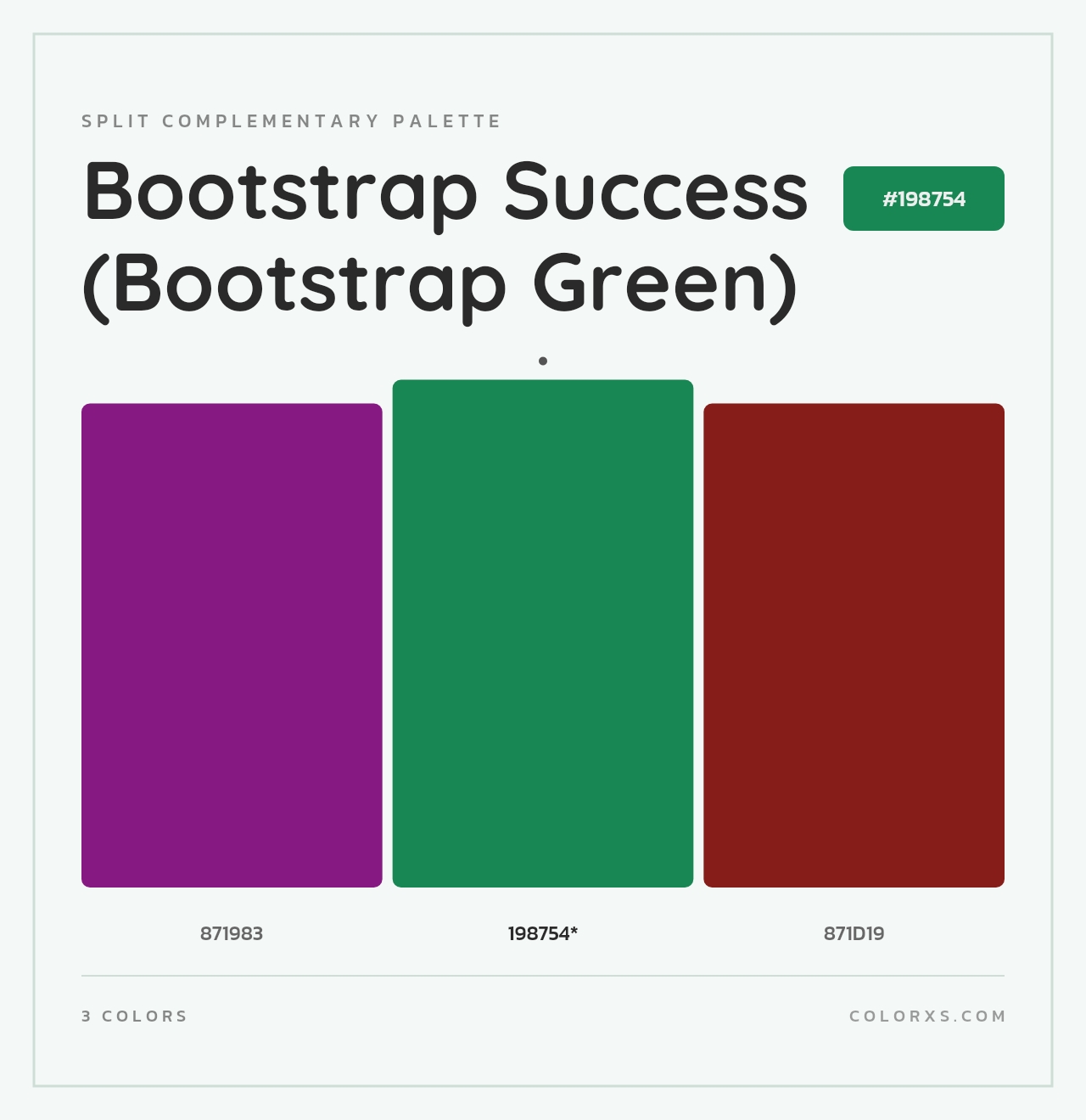 Bootstrap Success (Bootstrap Green) - Split-Complementary Color Palette