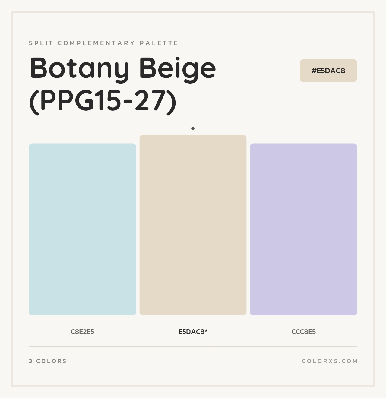 Botany Beige (PPG15-27) - Split-Complementary Color Palette