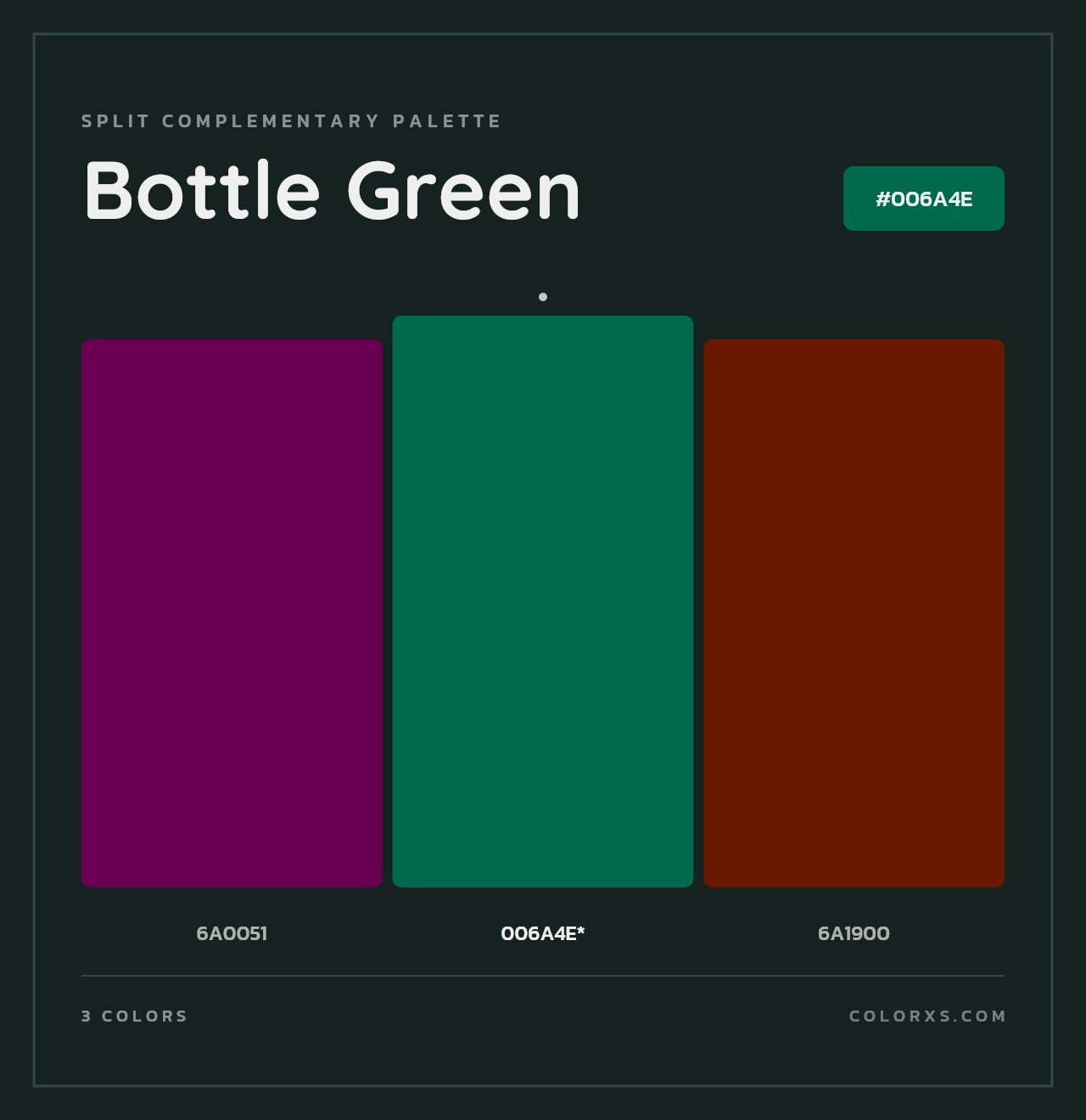 Bottle Green - Split-Complementary Color Palette