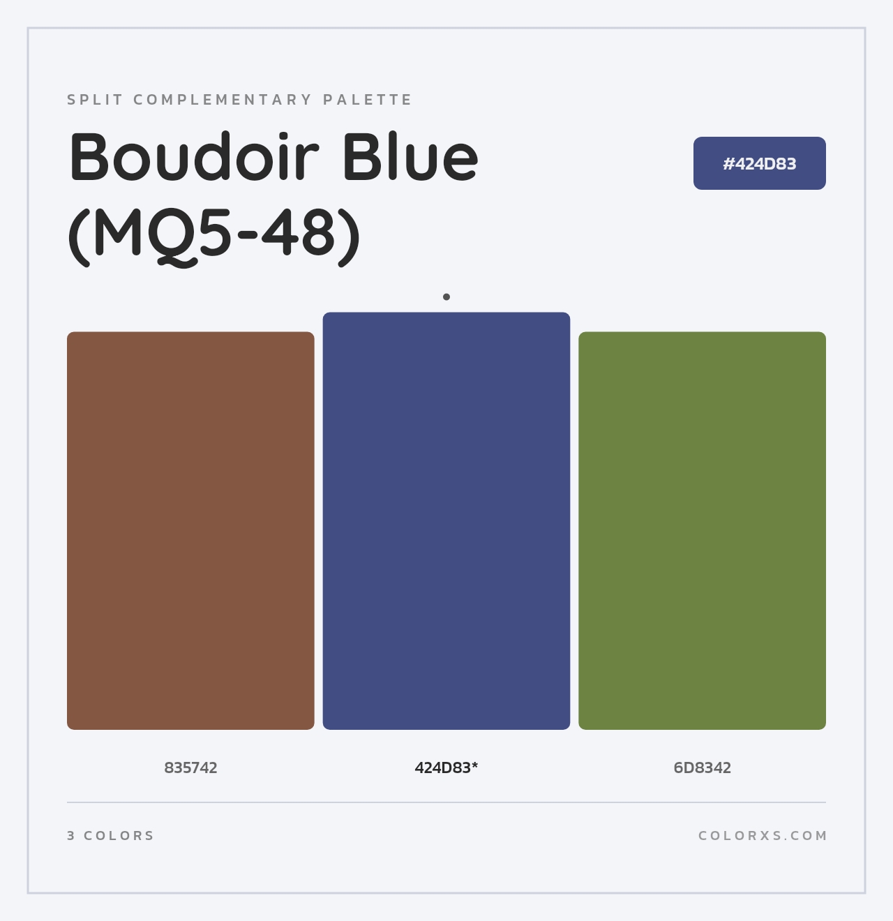 Boudoir Blue (MQ5-48) - Split-Complementary Color Palette