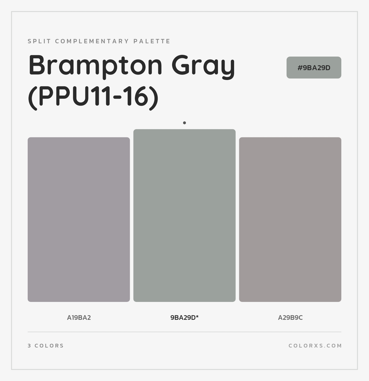 Brampton Gray (PPU11-16) - Split-Complementary Color Palette