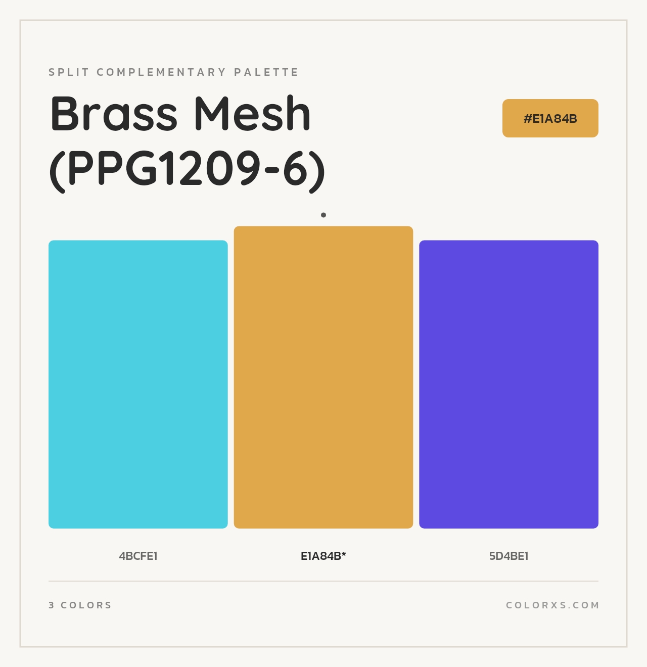 Brass Mesh (PPG1209-6) - Split-Complementary Color Palette