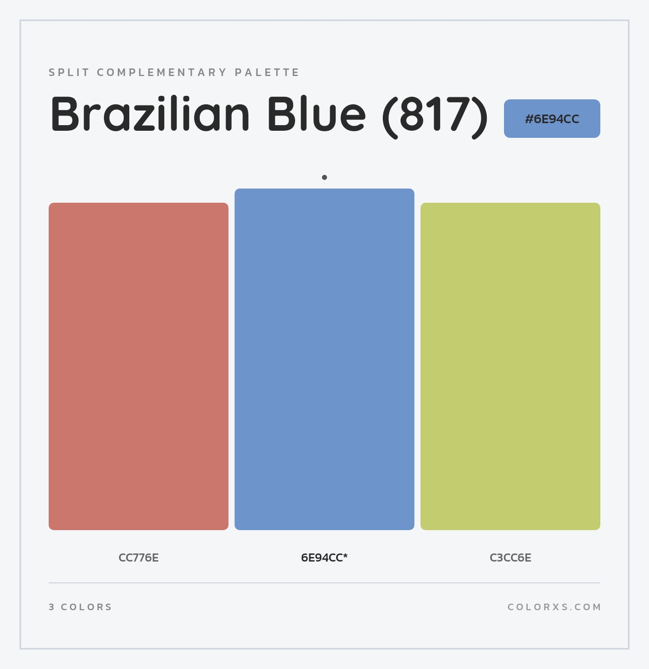 Brazilian Blue (817) - Split-Complementary Color Palette
