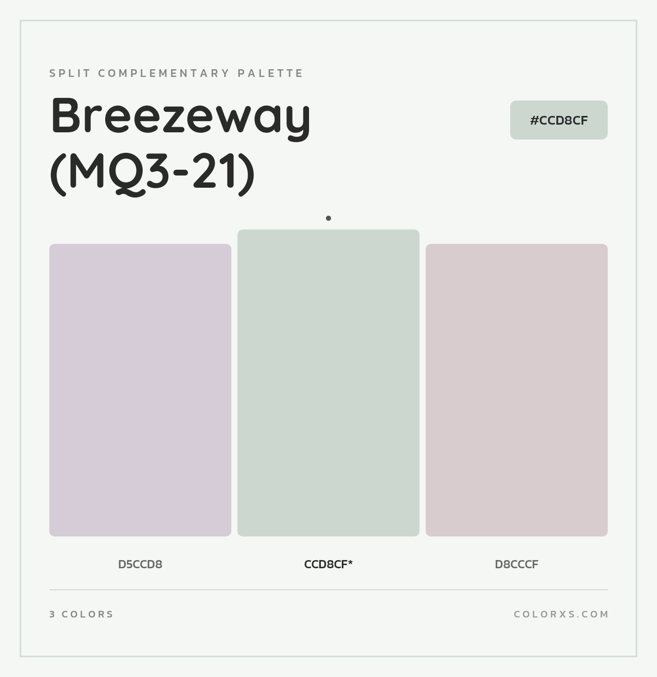 Breezeway (MQ3-21) - Split-Complementary Color Palette