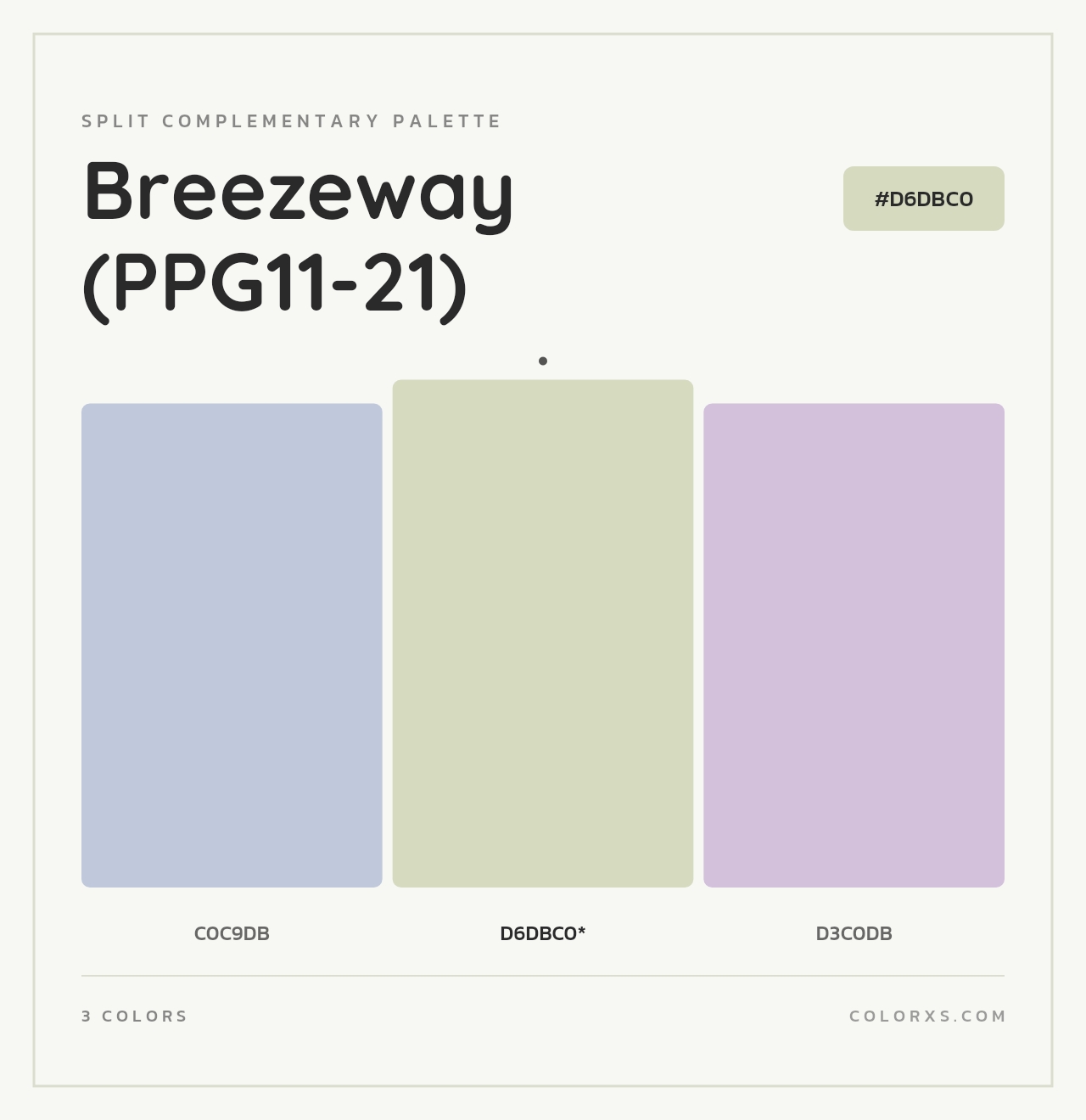 Breezeway (PPG11-21) - Split-Complementary Color Palette