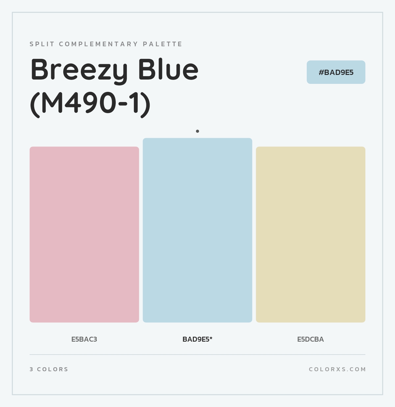 Breezy Blue (M490-1) - Split-Complementary Color Palette