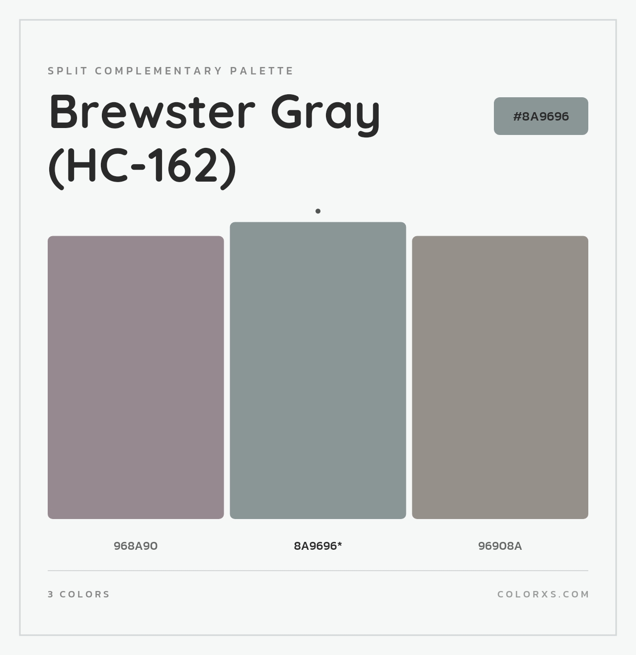 Brewster Gray (HC-162) - Split-Complementary Color Palette