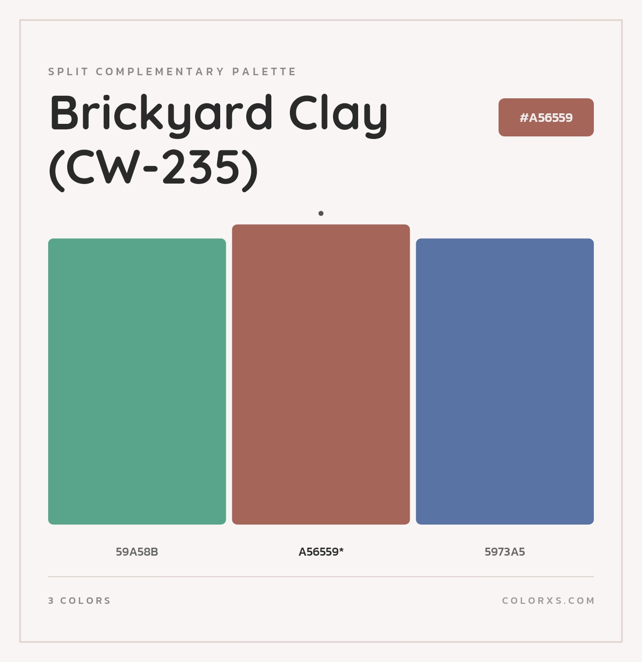 Brickyard Clay (CW-235) - Split-Complementary Color Palette